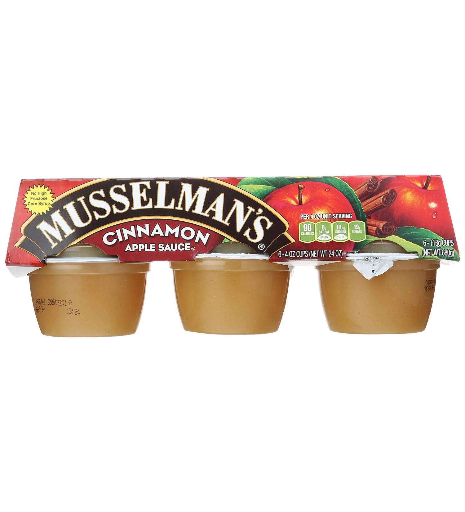 Musselman's Cinnamon Apple Sauce - 6 Pack of 4 oz Cups | Delicious & Convenient Snack - Buy Online on GoSupps.com