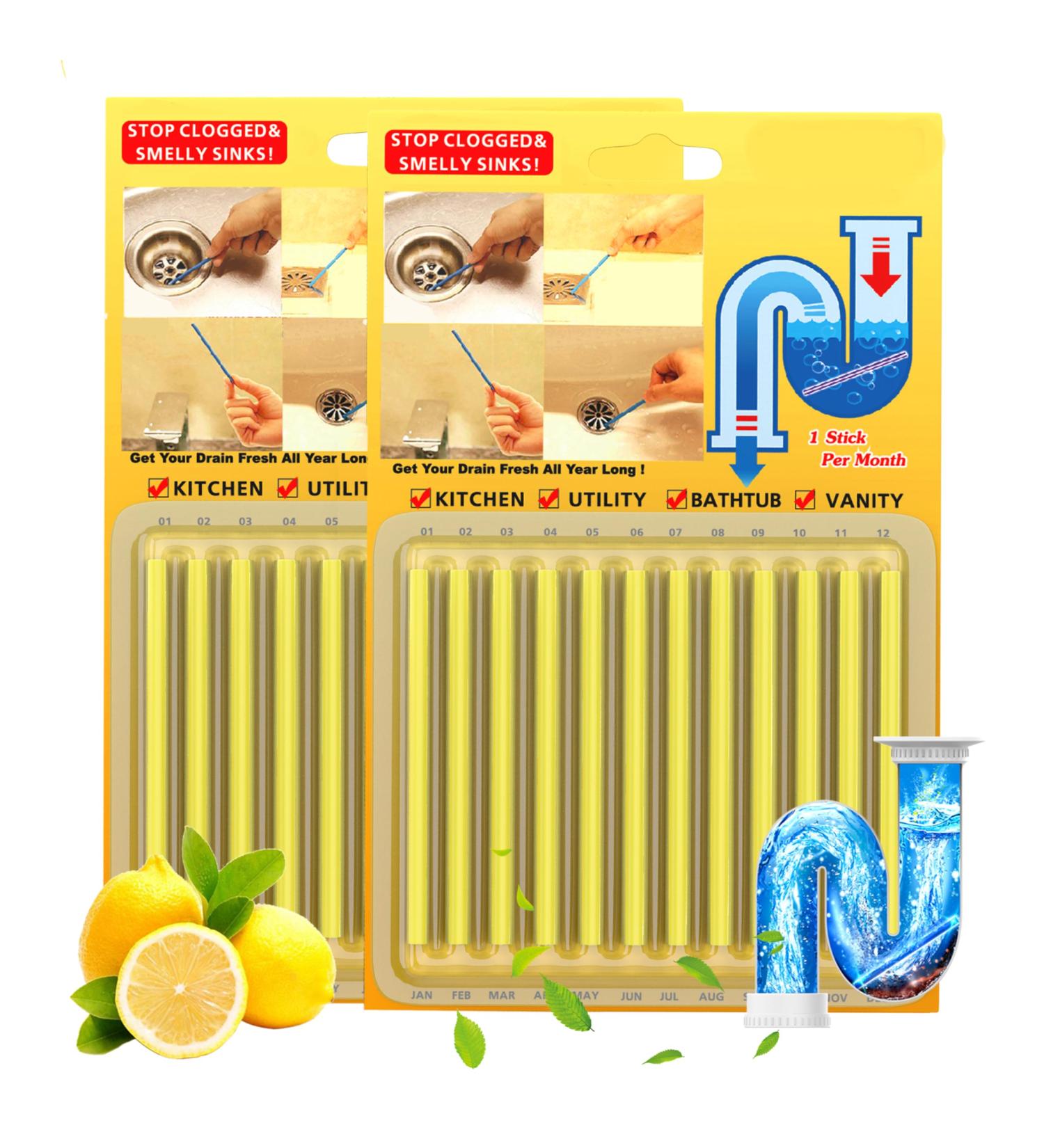 Drain Sticks Drain Cleaner Sticks Drain Stix Dissolves Clogs Eliminates Odors And Keeps Pipes Free Of Obstruction Lemon - Buy Online on GoSupps.com