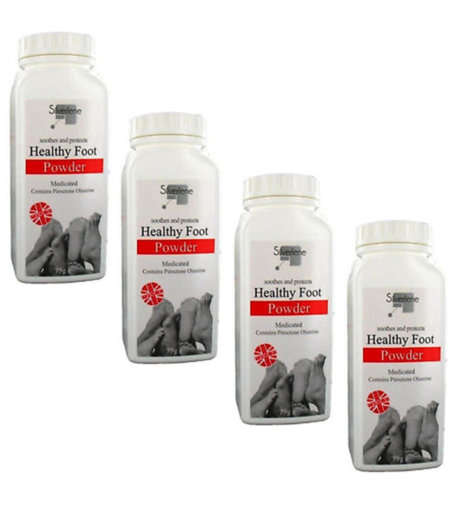 4 x Athletes Healthy Foot Powder Medicated Treats and Prevents Anti FUNGAL 75g