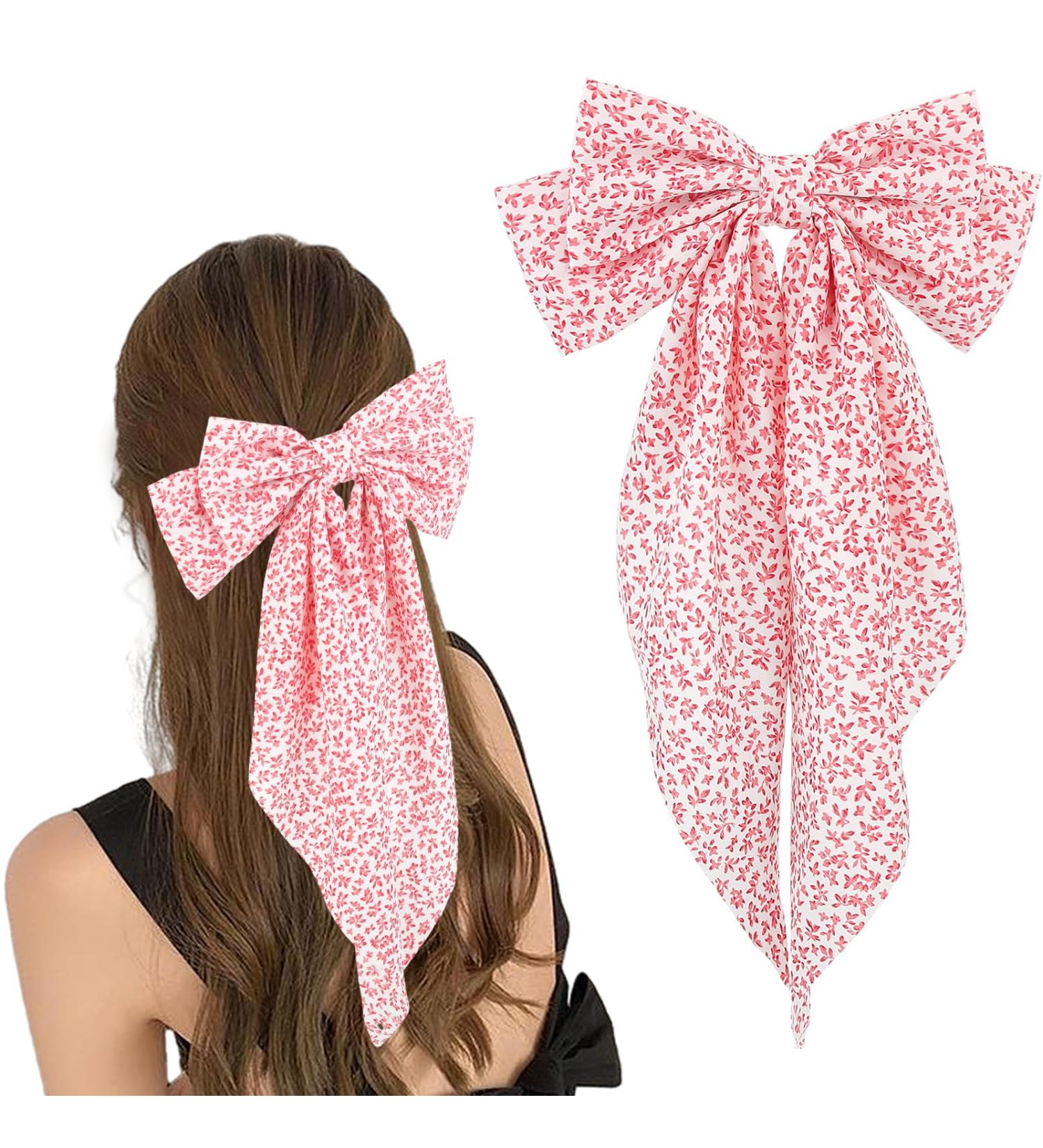 Shop Wllhyf Pink Big Bow Hair Clips - Silky Satin 90s Style Hairpins for Women & Girls | International Shipping - Buy Online on GoSupps.com