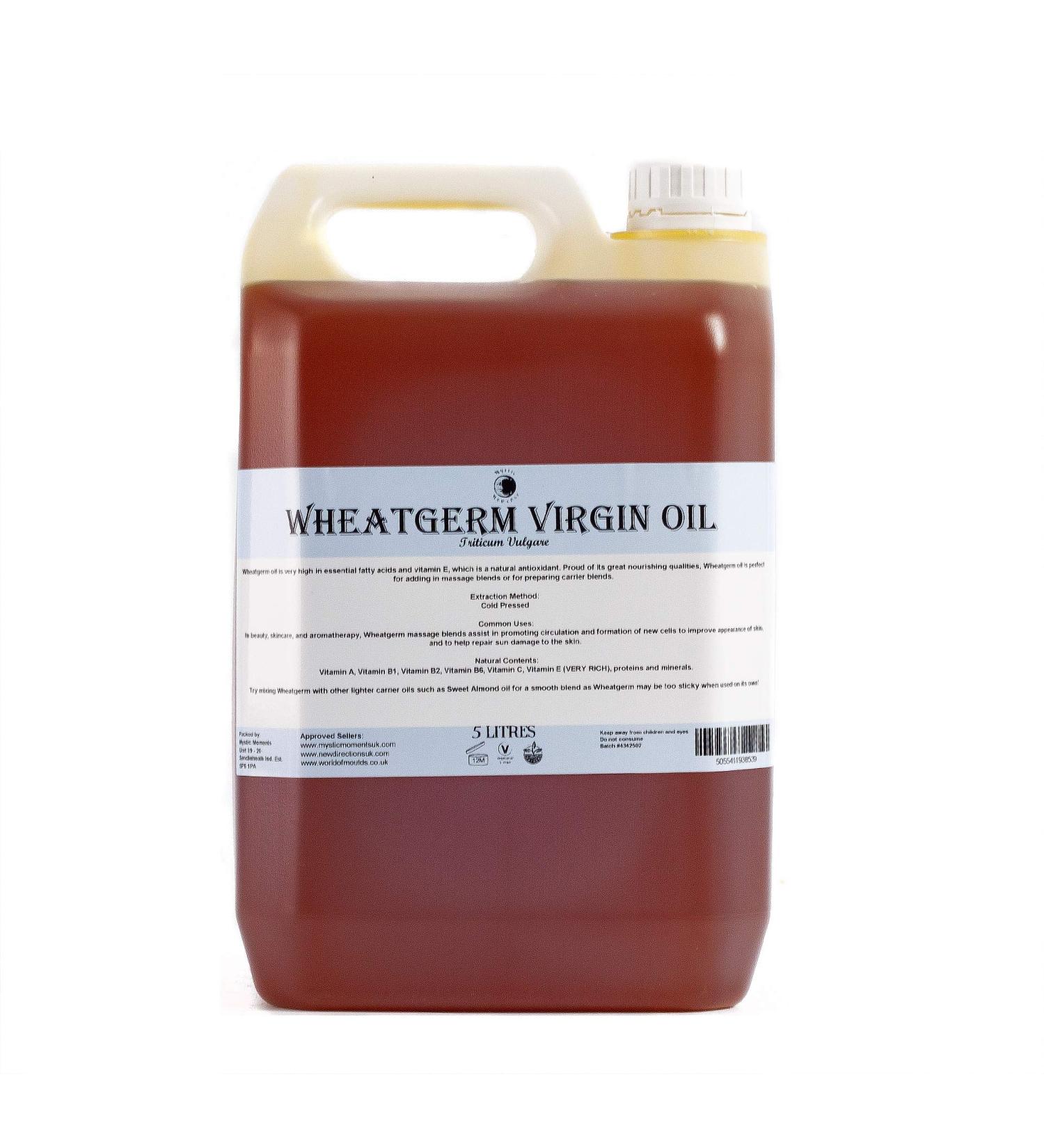 Mystic Moments Wheat Germ Carrier Oil - 10 Liters | 100% Pure & Natural for Skin & Beauty - Buy Online on GoSupps.com