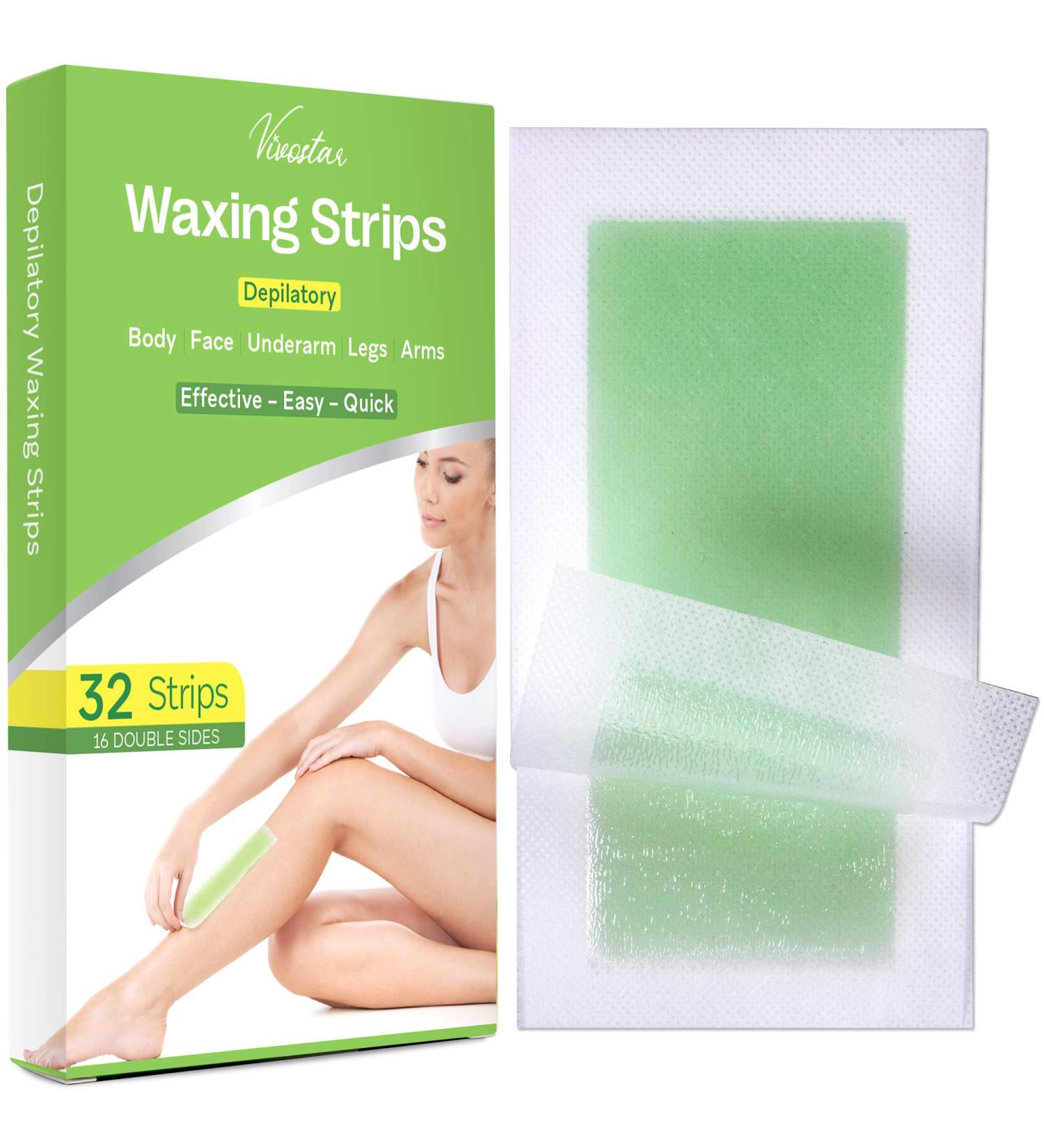 Wax Strips Hair Removal Kit for Women - Large Size 32 Count, for Arms, Legs, and Brazilian Bikini - Buy Online on GoSupps.com