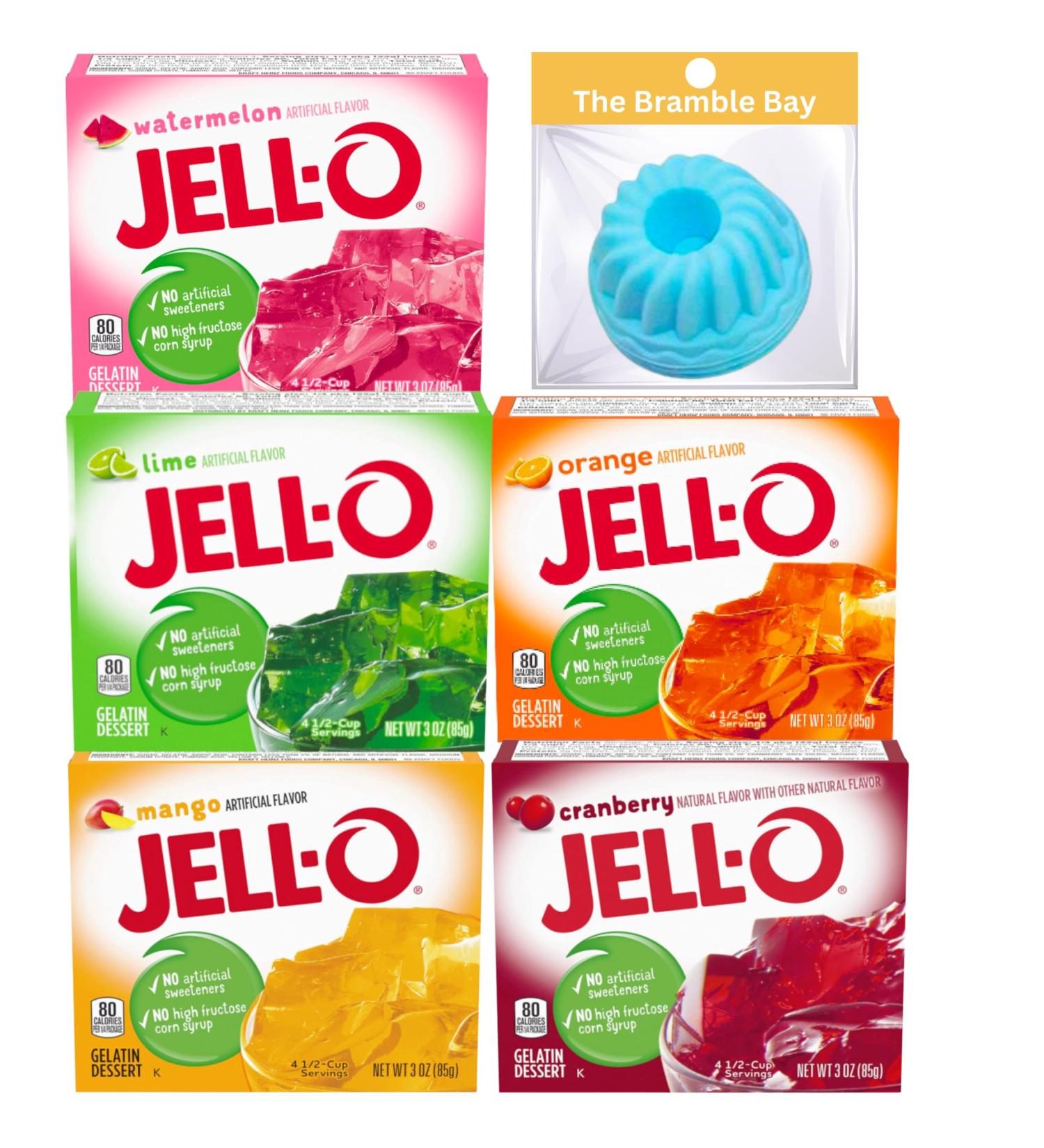 Jell Gelatine Powder American Food Variety Flavours 5 x 85g Silicone Jelly Mold - Buy Online on GoSupps.com