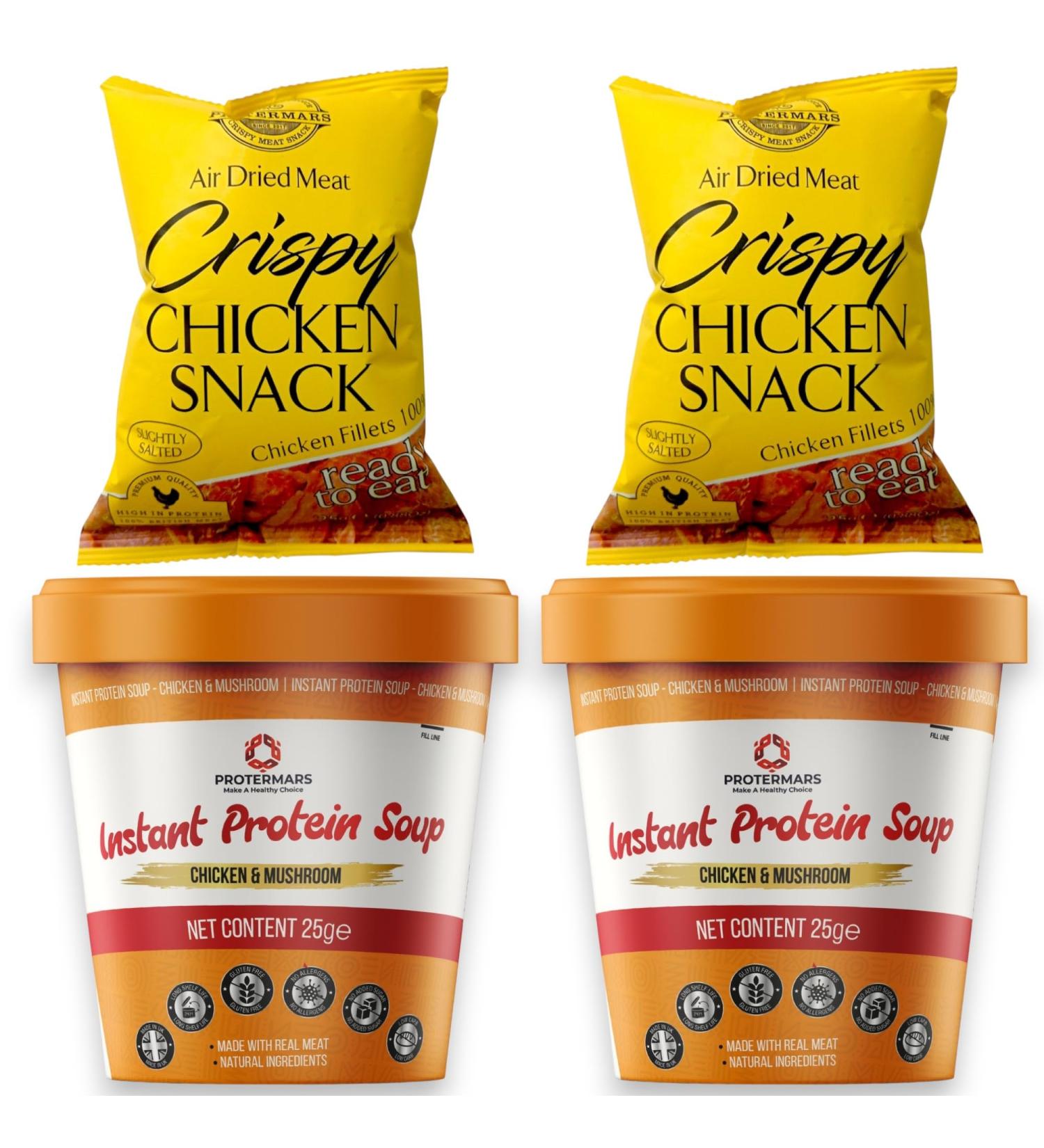 Protermars High Protein Chicken Snack Boxes | Low Carb | Gluten Free | No Added Sugar | Allergen Free | Perfect for Your Lunch Box | Healthy | 4 Pack - Buy Online on GoSupps.com