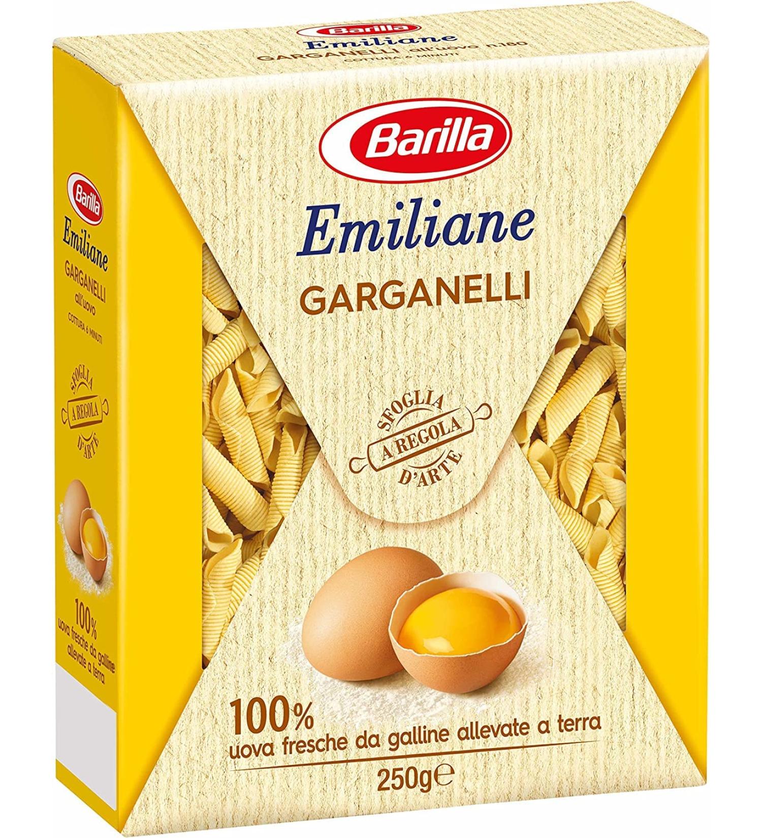 5x Barilla AllUovo Emiliane Garganelli n 180 noodles with egg 250 g - Buy Online on GoSupps.com
