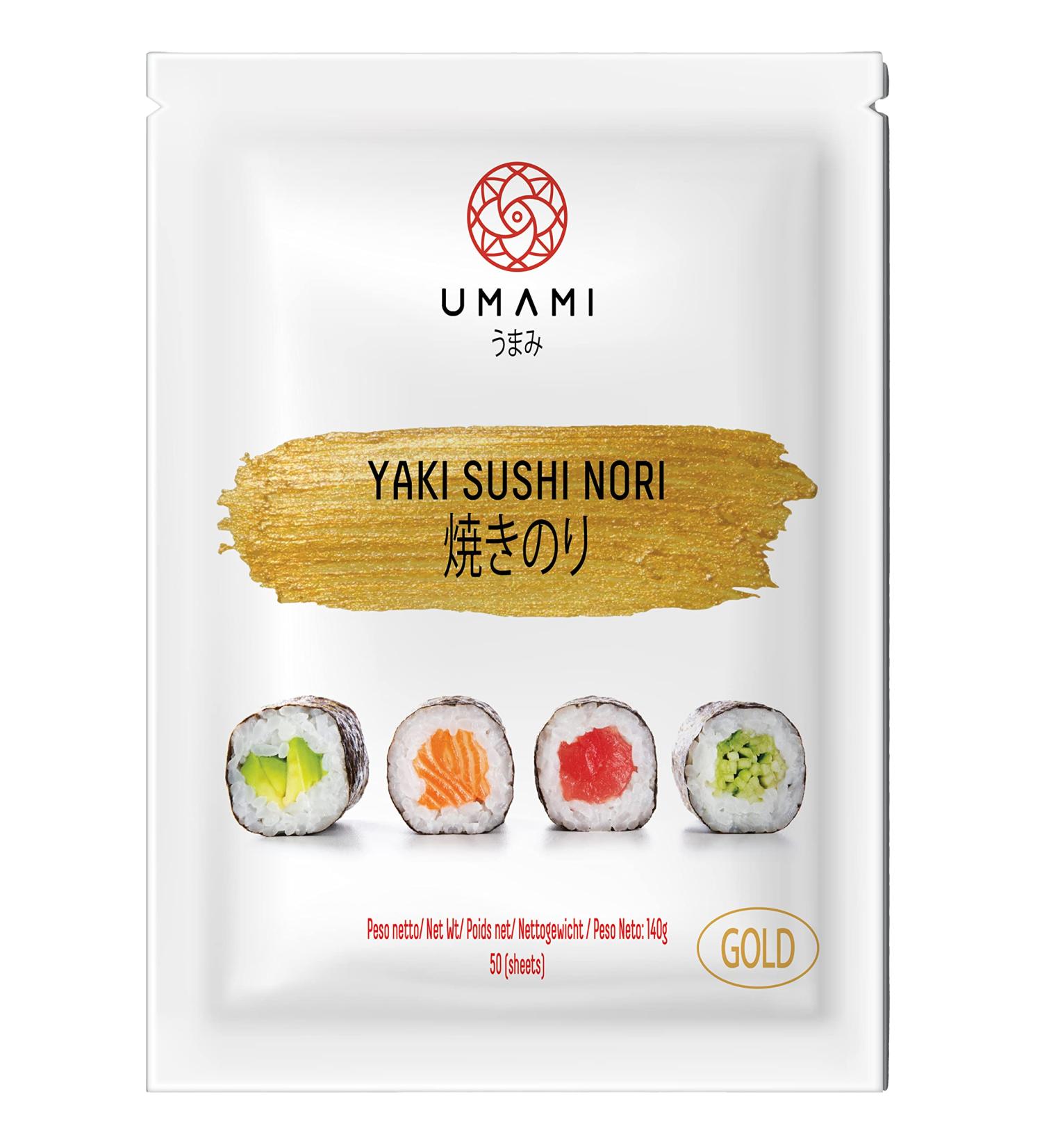 Umami Seaweed Nori Gold Quality for Sushi - 50 Sheets (140g) - Buy Online on GoSupps.com