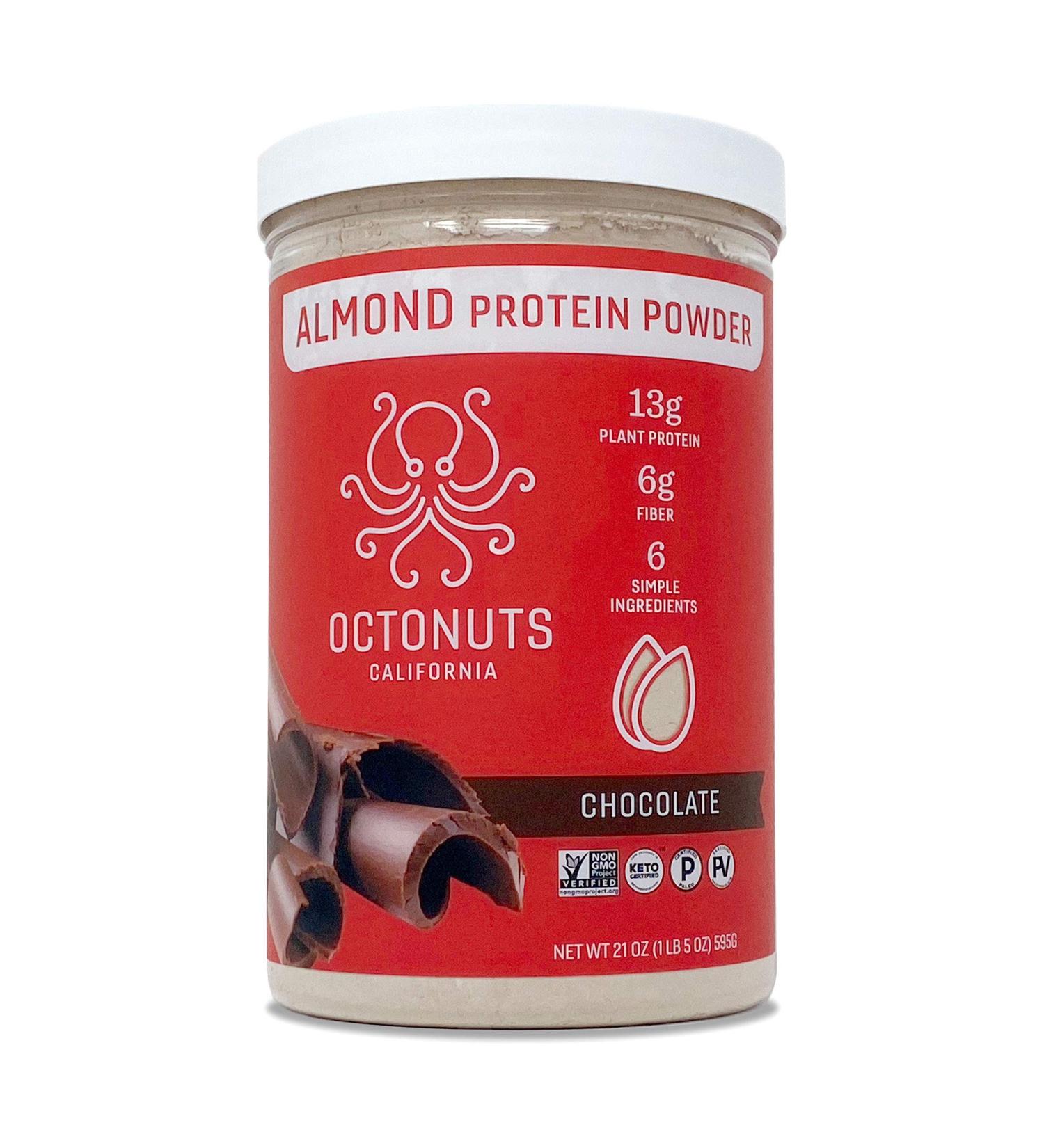 Chocolate Almond Protein Powder - 21 oz | 13g Plant-Based Protein | Vegan Keto Paleo Gluten-Free | Made with California Almonds - Buy Online on GoSupps.com