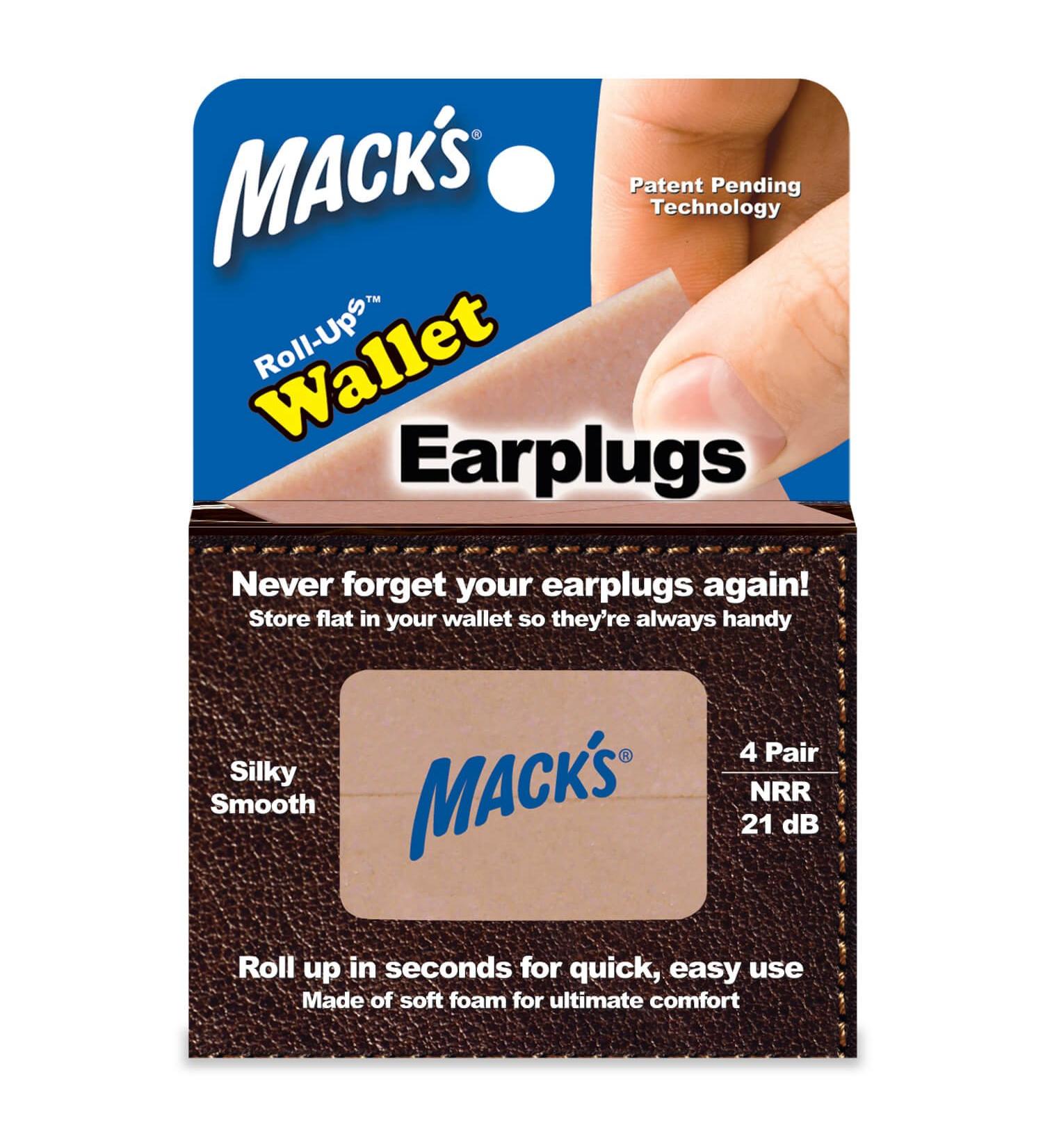Mack's Roll-Ups Wallet Ear Plugs - 4 Pairs of Soft Foam Earplugs for Concerts Sports Nightclubs & More | Buy Online - Fast International Shipping - Buy Online on GoSupps.com
