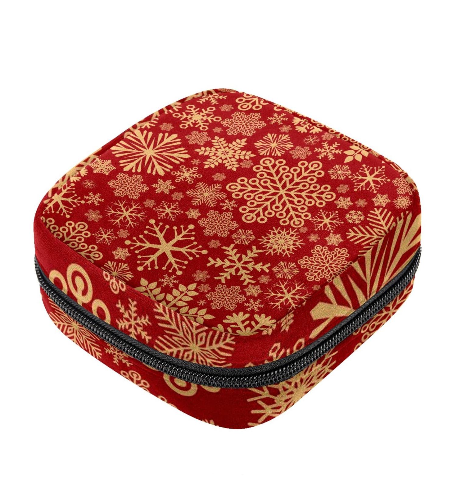 Christmas Snowflakes Menstrual Cup Pouch - Portable Storage Bag for Feminine Hygiene Products (Color 10) - Buy Online on GoSupps.com