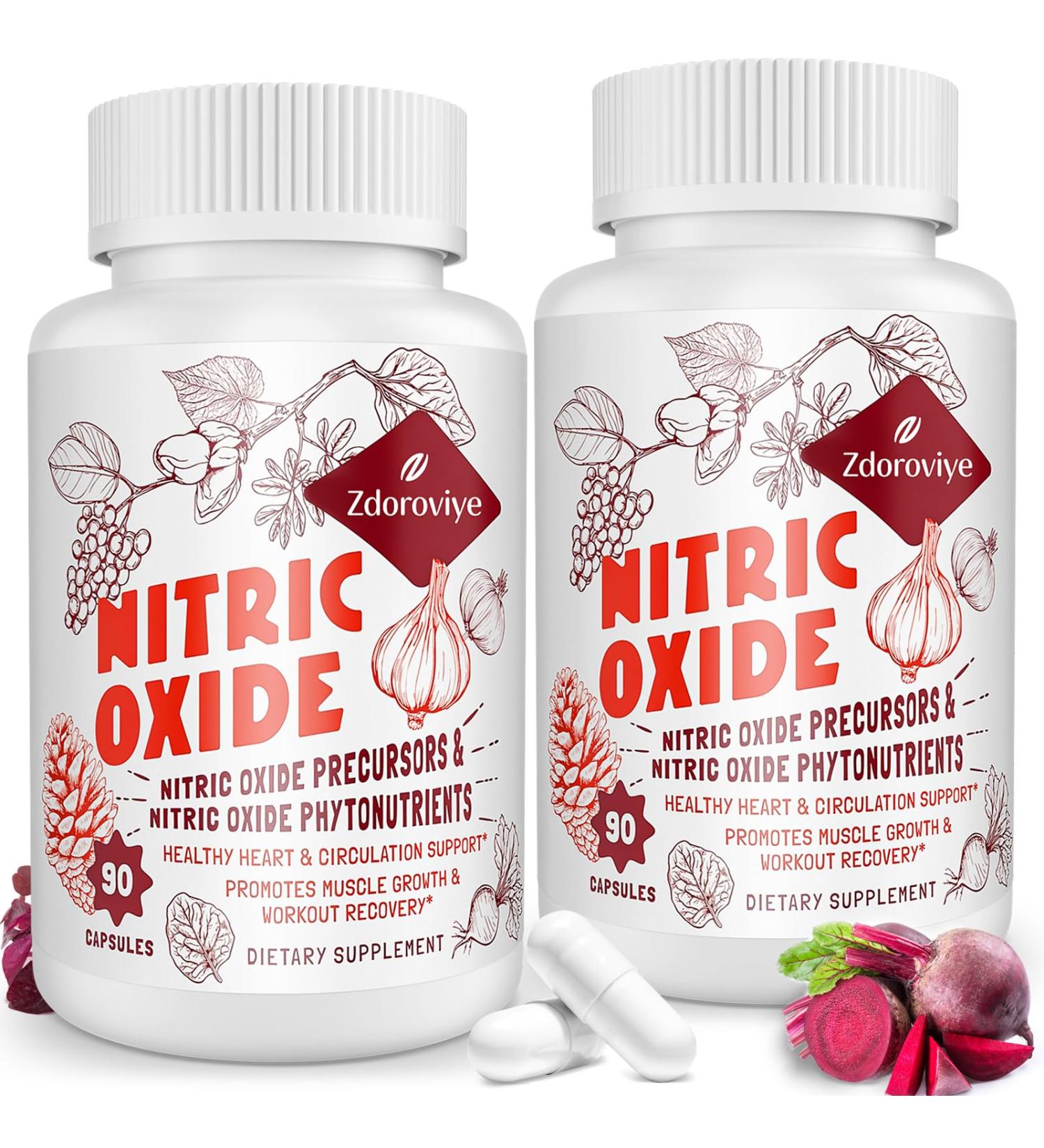 Buy Nitric Oxide Supplement for Men | 90 Capsules (2 Pack) | Heart & Immune Support | International Shipping - Buy Online on GoSupps.com