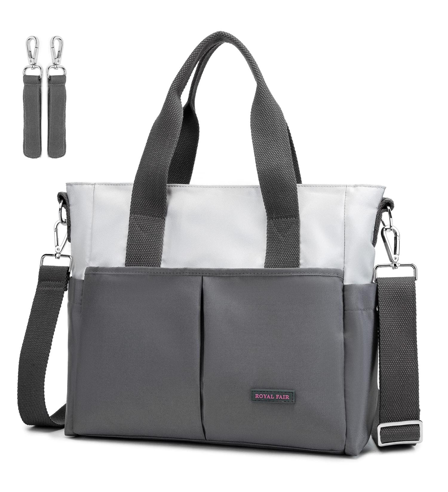 ROYAL FAIR Nappy Changing Bag for Mom and Dad - Portable Messenger Tote with Pram Clips - Grey Small - Buy Online on GoSupps.com