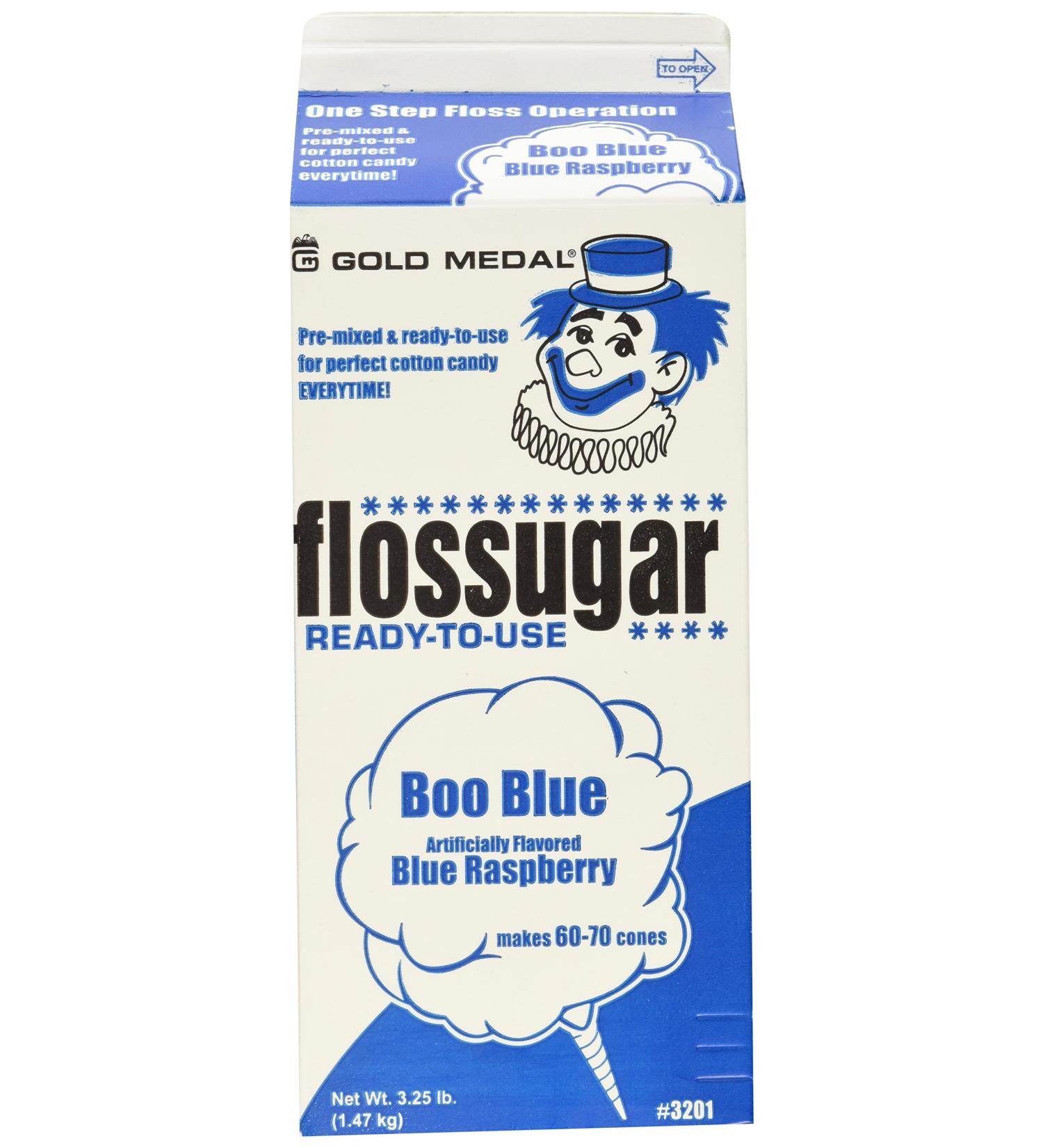 Gold Medal 3201 Blue Raspberry Flossugar 3.25 lb, 1 Carton