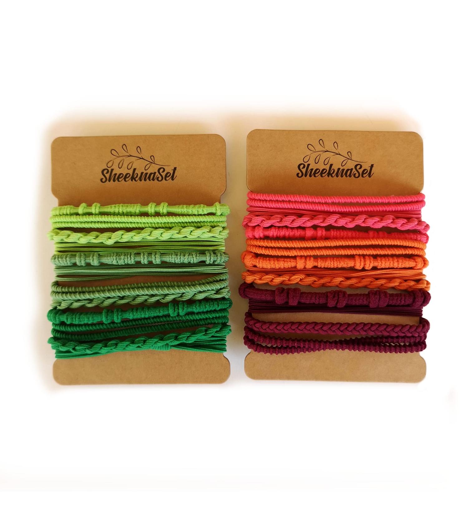 24 Pcs Boho Twist Hair Tie Bracelet Set - Fashionable Accessories for Women and Girls - Buy Online on GoSupps.com