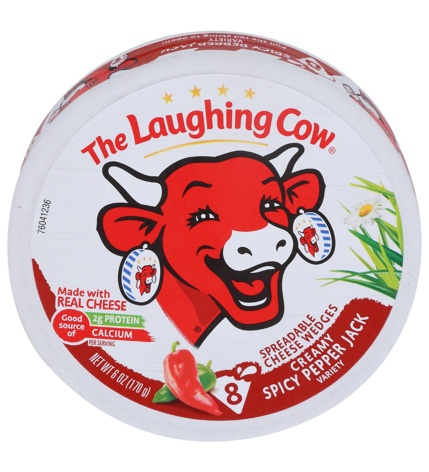 Laughing Cow, The Spreadable Cheese Wedges 6 Ounce Round Creamy Spicy Pepper Jack