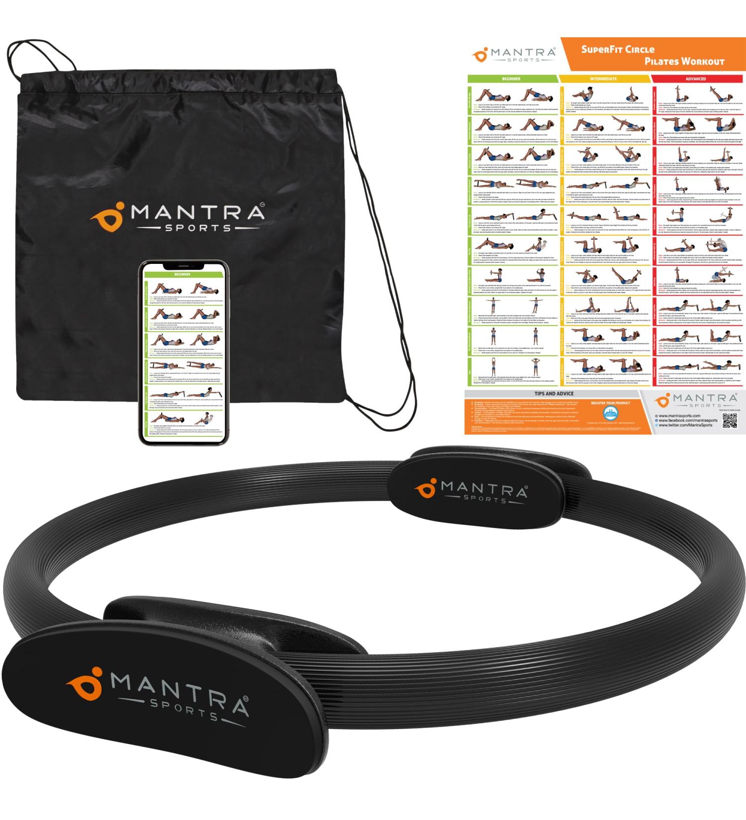 Mantra Sports Pilates Ring Fit - Pelvic Floor Trainer for Women & Men | At-Home Fitness Equipment | Black Leg Press & Thigh Trainer - Buy Online on GoSupps.com