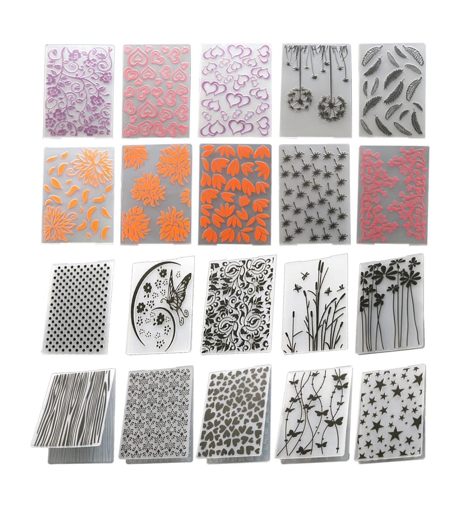20Pcs Flower Butterfly Embossing Folders - DIY Stencil Decorating Tools for Paper Cards and Scrapbook - 5.8 x 4.1 Inch Plastic Mould Templates - Buy Online on GoSupps.com
