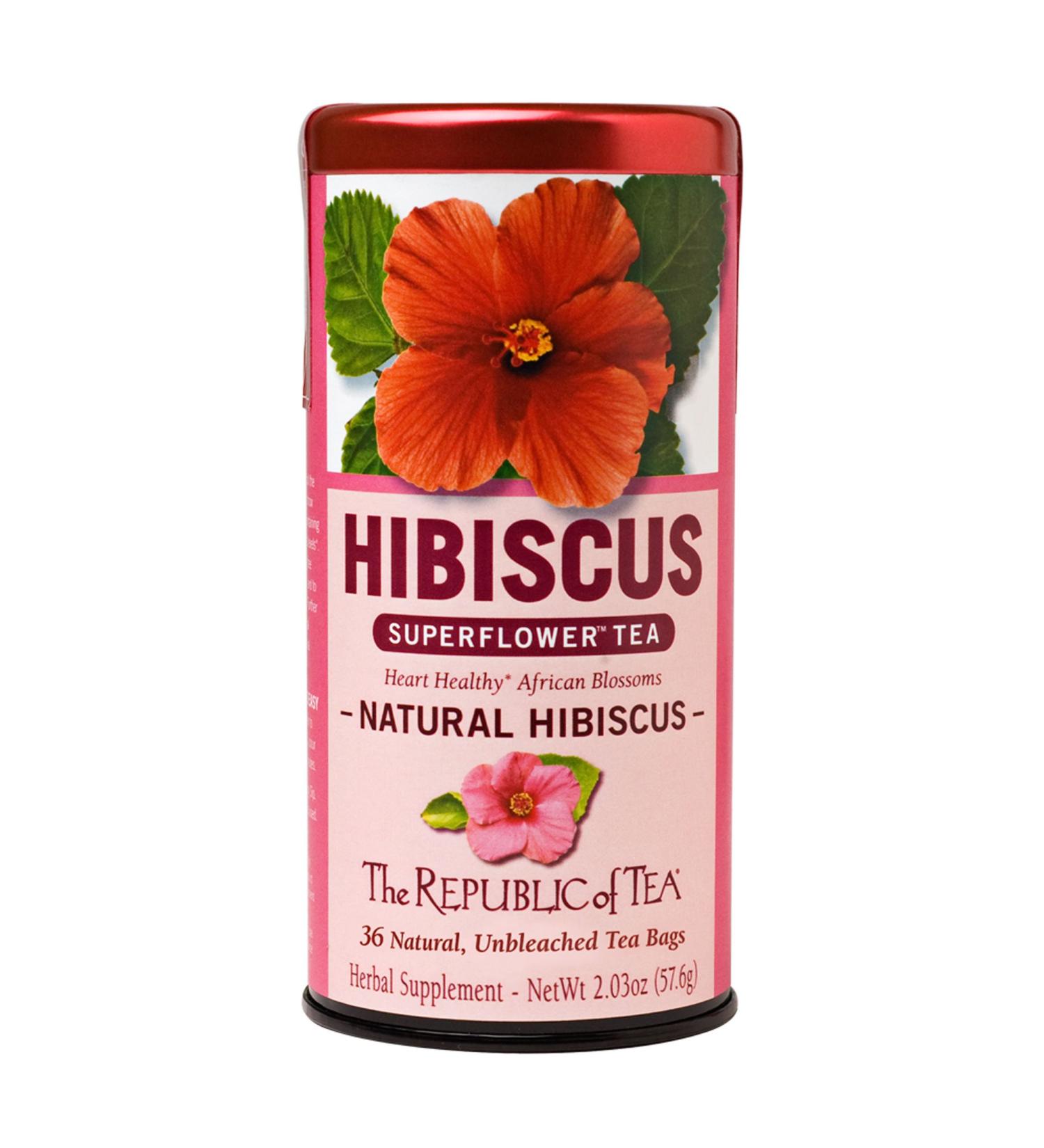 The Republic of Tea Natural Hibiscus Superflower Tea - 36 Tea Bags - Buy Online on GoSupps.com