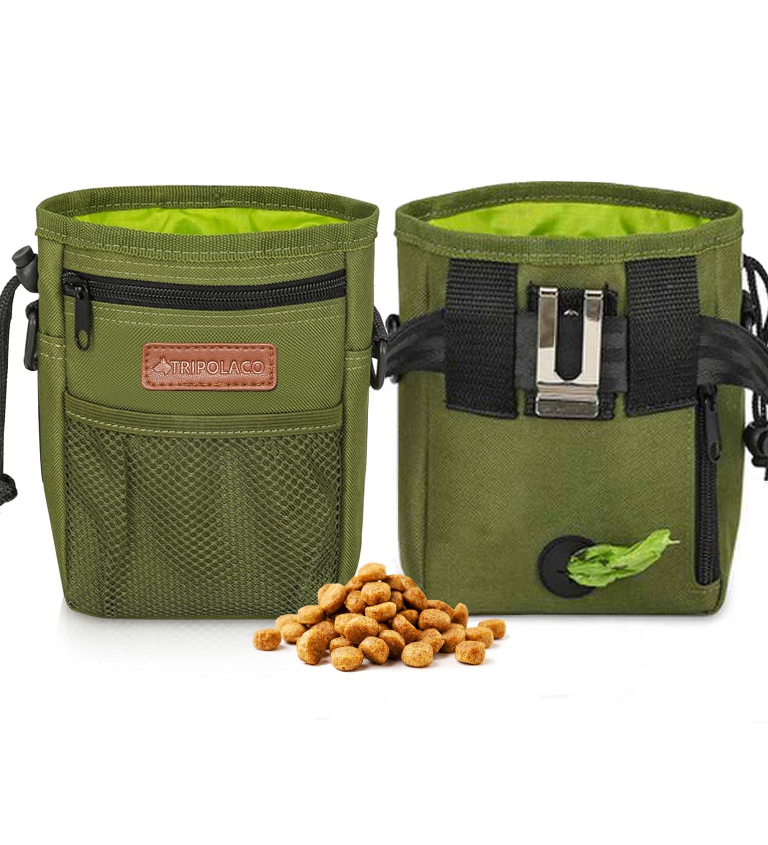 Tripolaco Treats for Dogs - Multifunctional Training Feed Bag with Feces Dispenser - Spacious Gassi Pocket for Walks & Training - Green - Buy Online on GoSupps.com