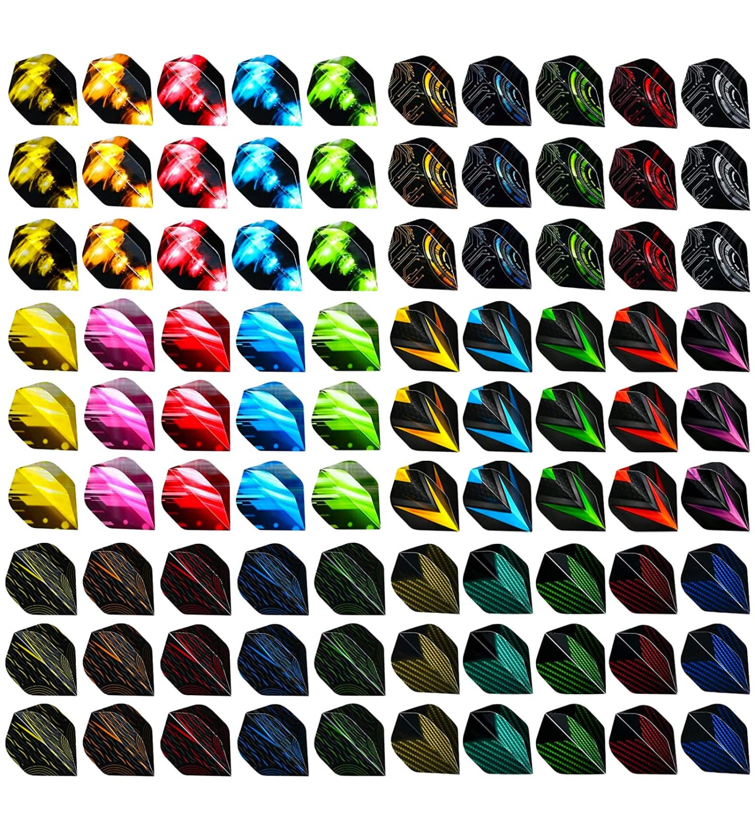 Durable PET Dart Flights - 90Pcs Standard Flights for Soft Tip & Steel Tip Darts - Buy Online on GoSupps.com