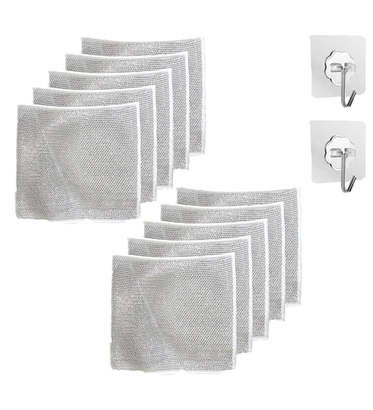 Ancientflow Double Stainless Steel Scrubber Ancientflow Scrubber Wire Dishwashing Rag Non Scratch Wire Dish Cloth (10) - Buy Online on GoSupps.com