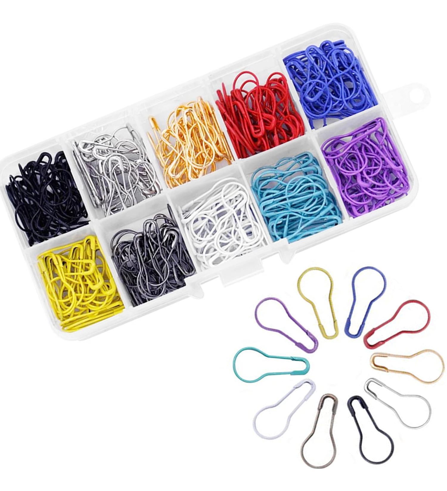 300 Pieces Safety Bulb Pins Crochet Stitch Markers - Knitting & Sewing Safety Metal Pins with Storage Box (10 Colors) - Buy Online on GoSupps.com