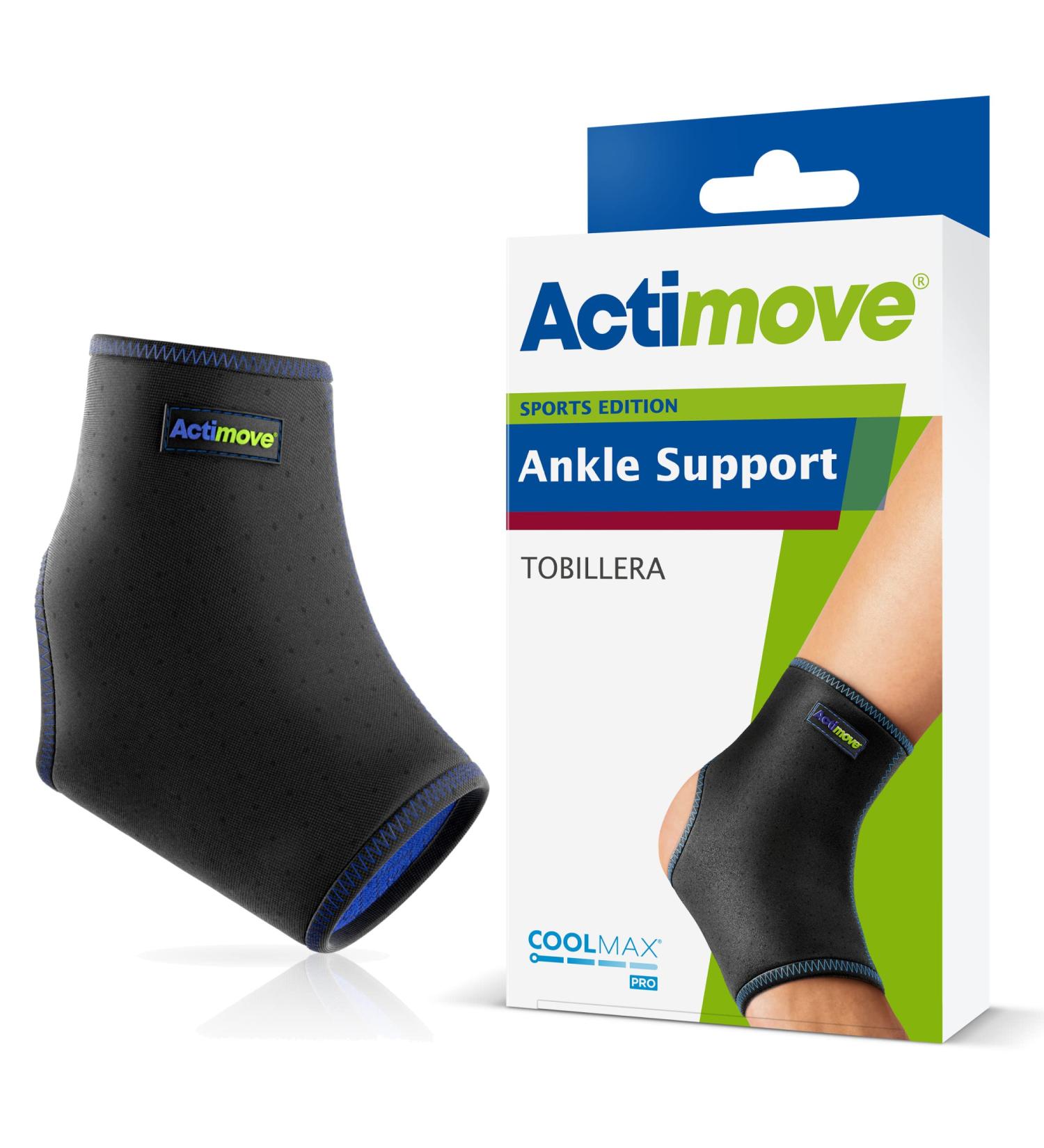 Actimove Sports Edition Ankle Support with COOLMAX AIR - Pain Management Sleeve for Sprains & Swelling | Left/Right Wear Black Small - International Shipping - Buy Online on GoSupps.com