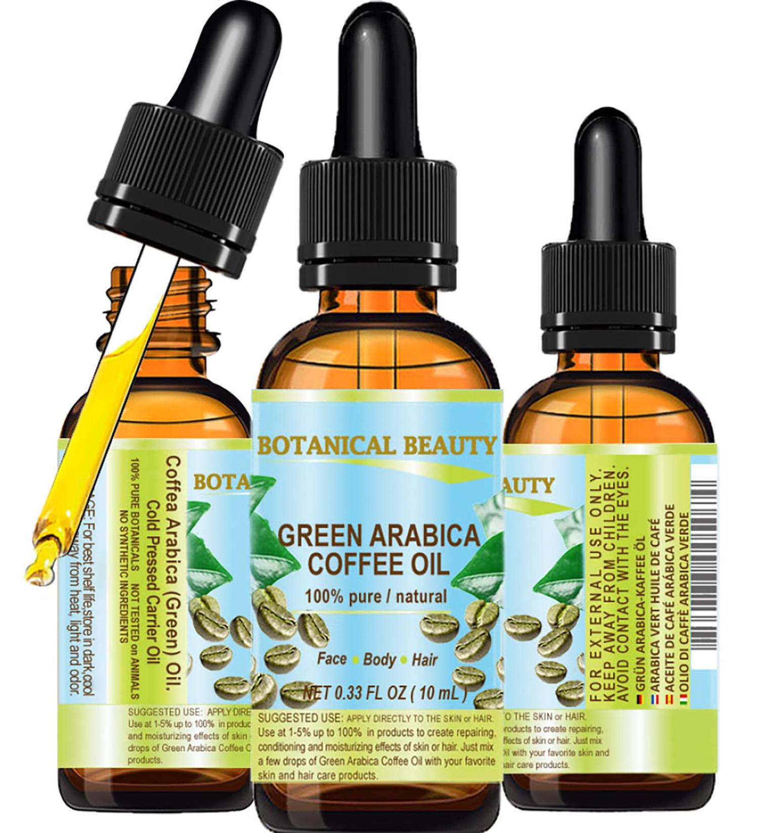 Buy 100% Pure Green Arabica Coffee Oil - 10ml Anti-Aging Face Skin Hair & Nails Treatment | Botanical Beauty - Buy Online on GoSupps.com