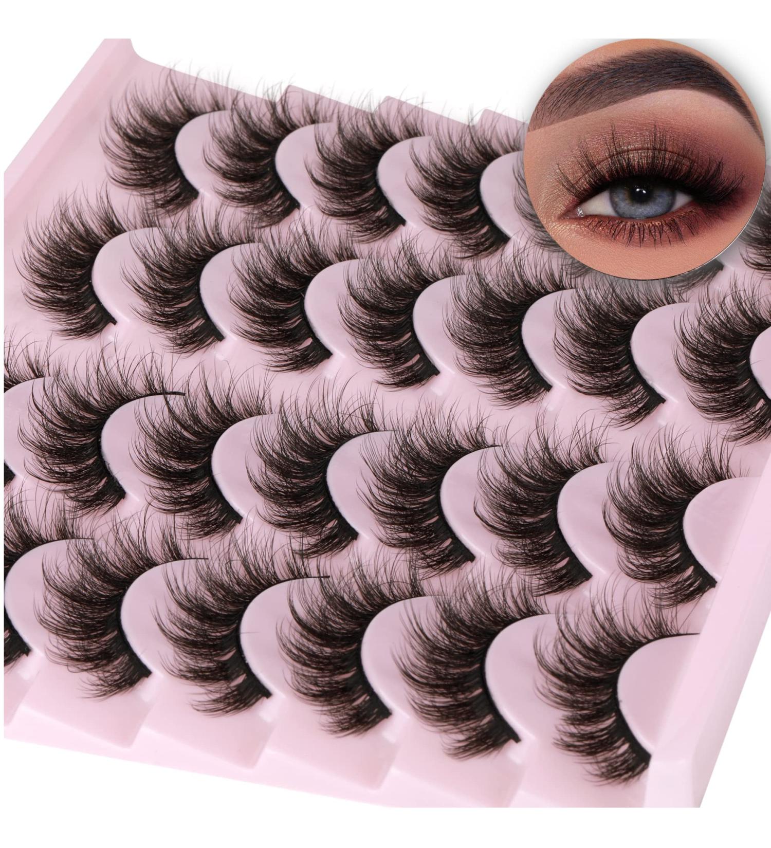 14 Pairs Wispy Lashes Fluffy Eye Lashes Natural Look 5D Volume 16mm Fake Eyelashes Pack by TNFVLONEINS B01 - Buy Online on GoSupps.com