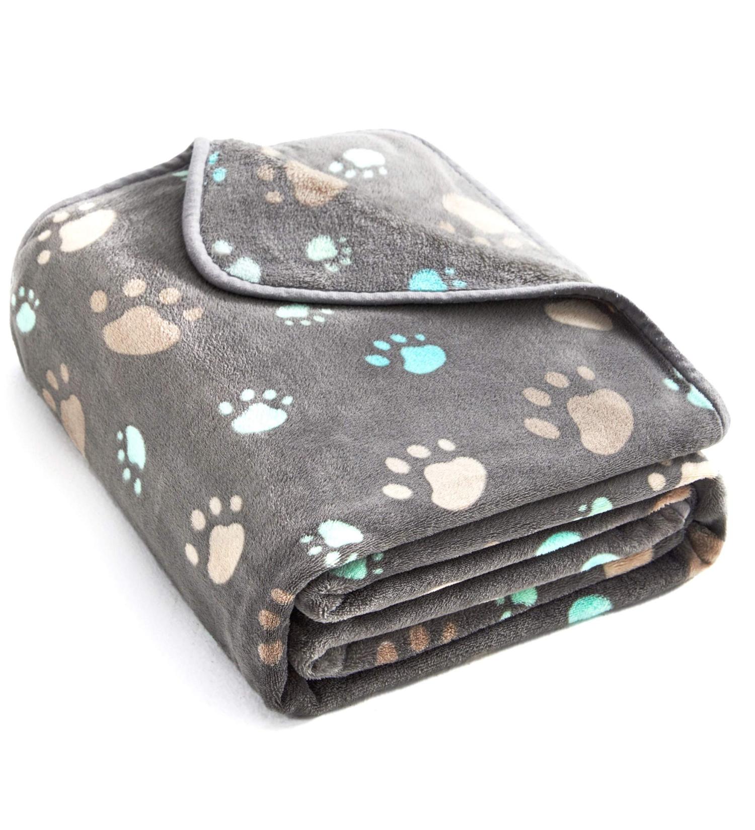 Allisandro Extra Soft Microplush Fleece Pet Blanket - Grey - 39 x 31 - Ideal for Dogs, Cats - Extra Softness for Small, Medium, Large Pets - Buy Online on GoSupps.com