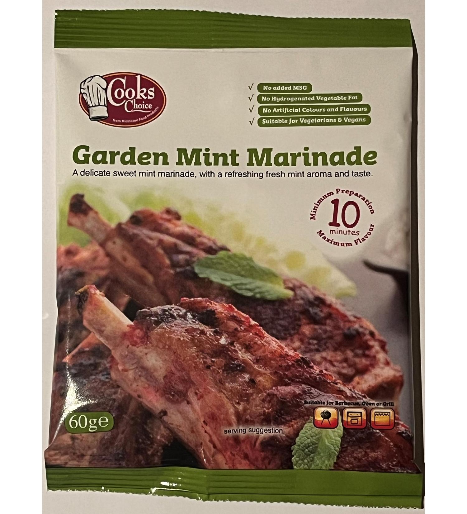 Cooks Choice Garden Mint Marinade/Seasoning/Flavoring/Glaze/Meat Rub 60 Grams