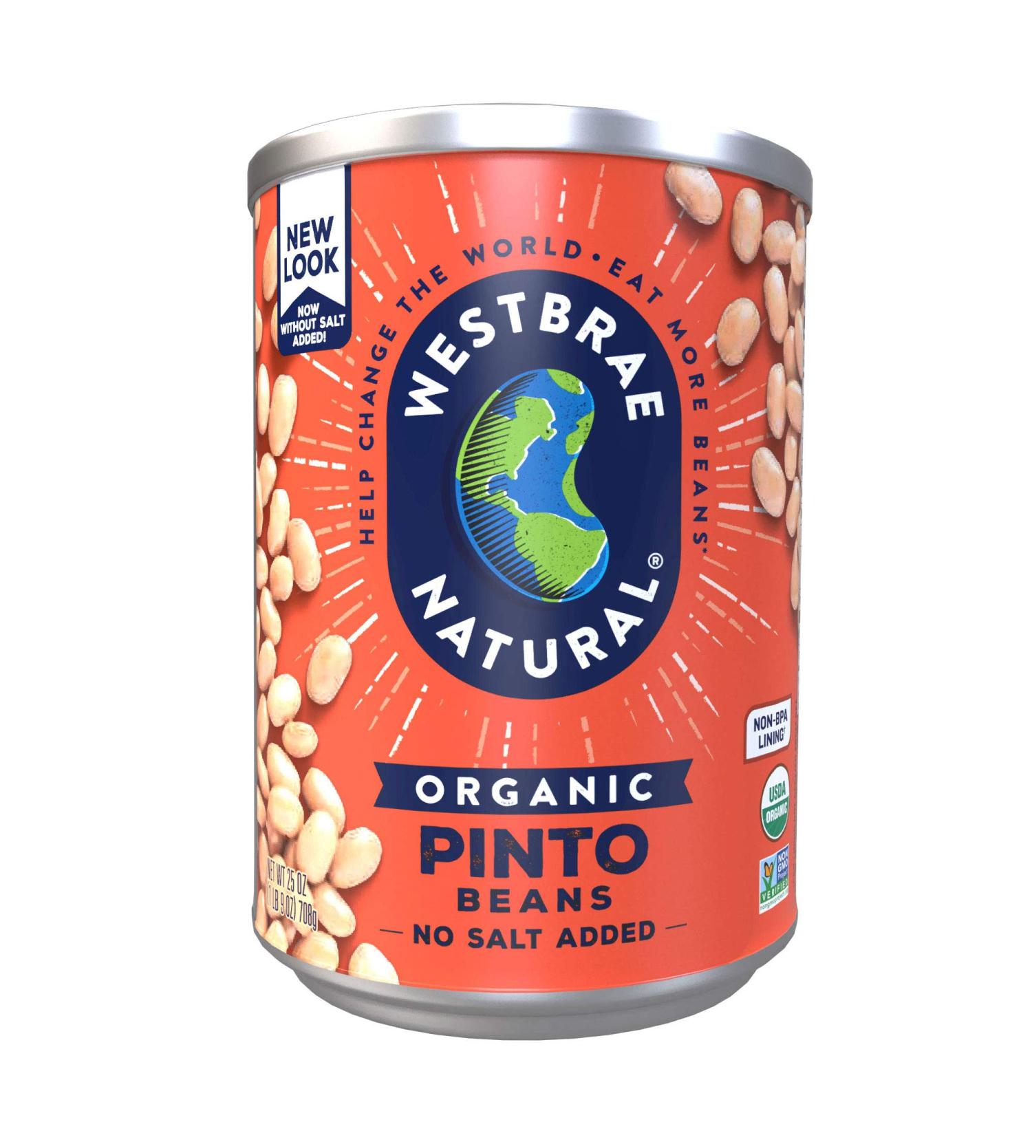 Westbrae Natural Organic Pinto Beans - No Salt Added, 25 Oz (12 Pack) | Healthy Plant-Based Protein - Buy Online on GoSupps.com