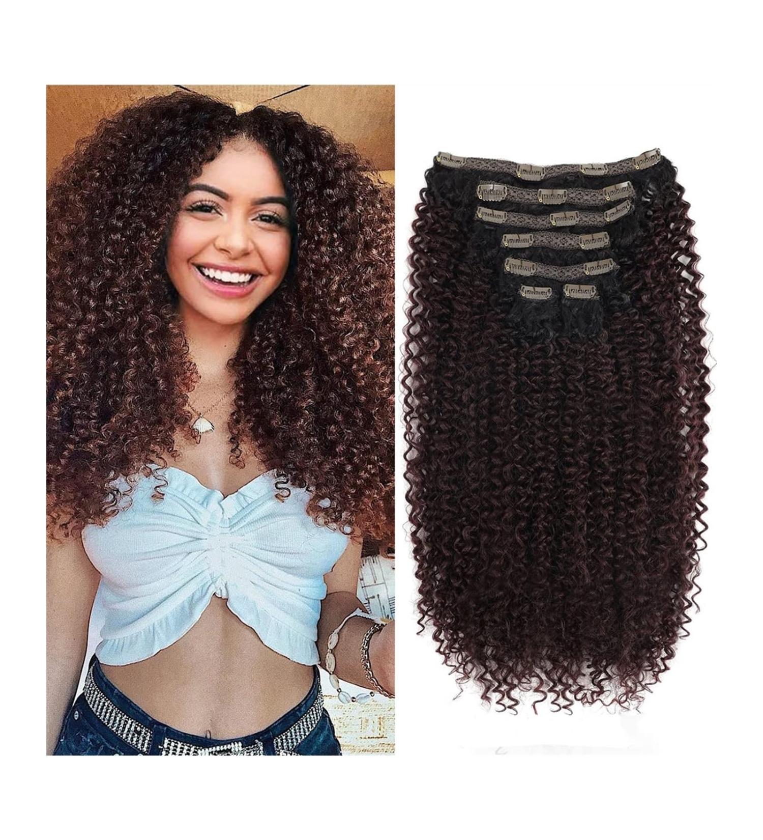 Hair Extensions 7pieces Kinky Curly Clip In Hair Extension Full Head - Double Weft Full Head Heat Resistance Synthetic Hair Extension Fake Hair Pieces for Women 24" Hair Pieces(1b-99J) 26inches 1b-99J - Buy Online on GoSupps.com