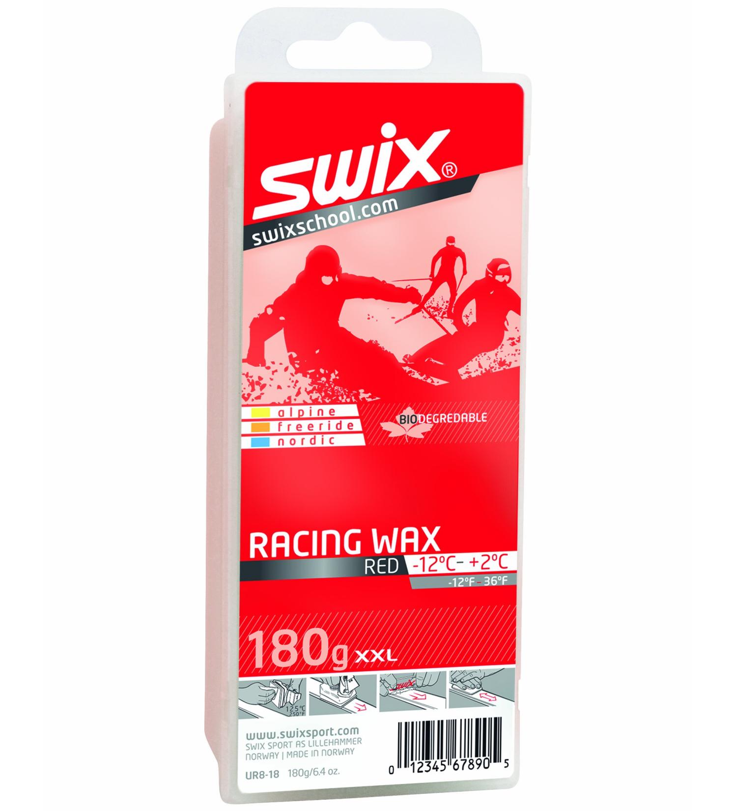 Swix Bio Degradable Ski/Snowboard Average Temperature Wax (180g Bar) , Red