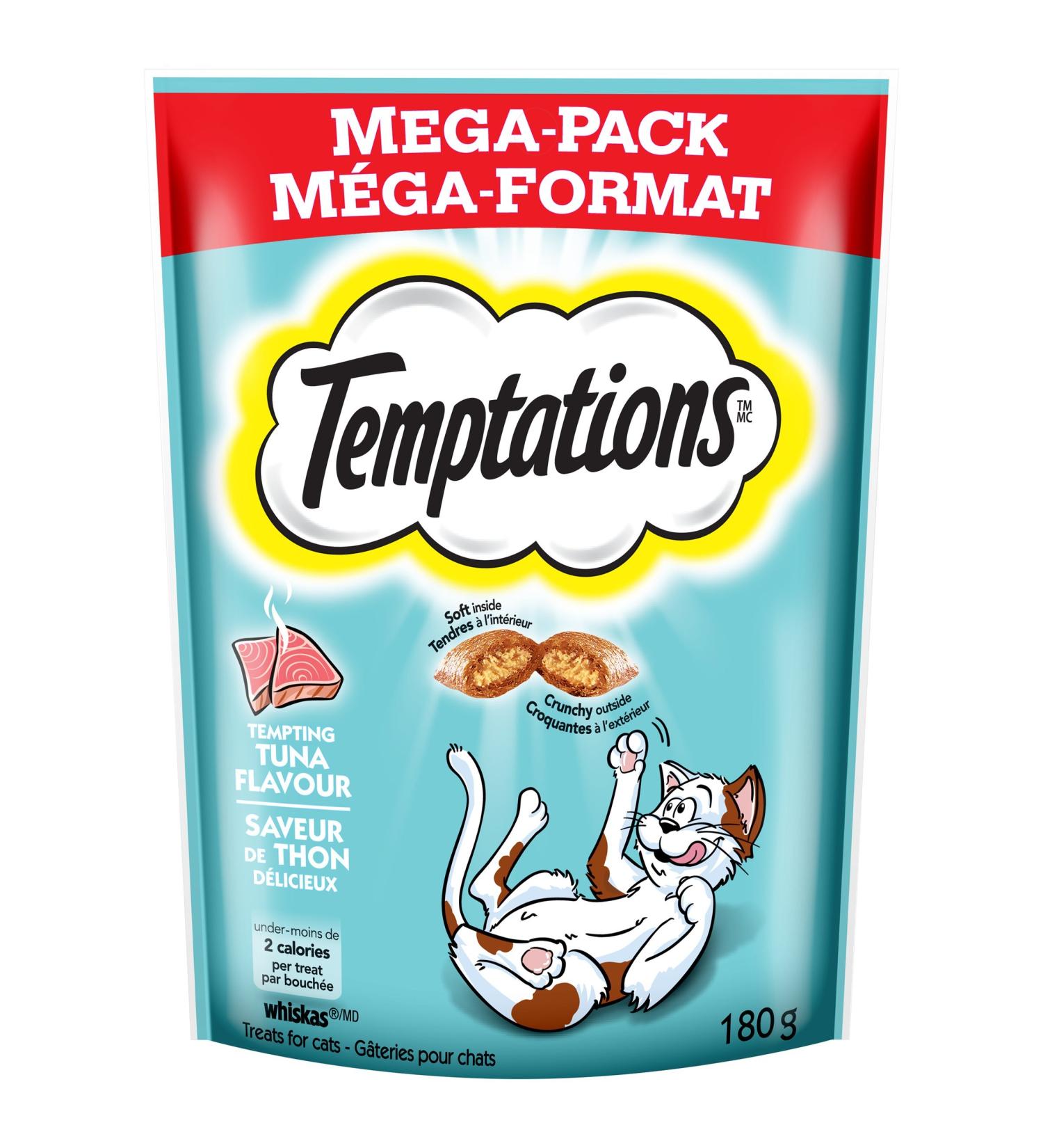 TEMPTATIONS Adult Cat Treats Tempting Tuna Flavour 180g (10 Pack) 180 g (Pack of 10) Tuna - Buy Online on GoSupps.com