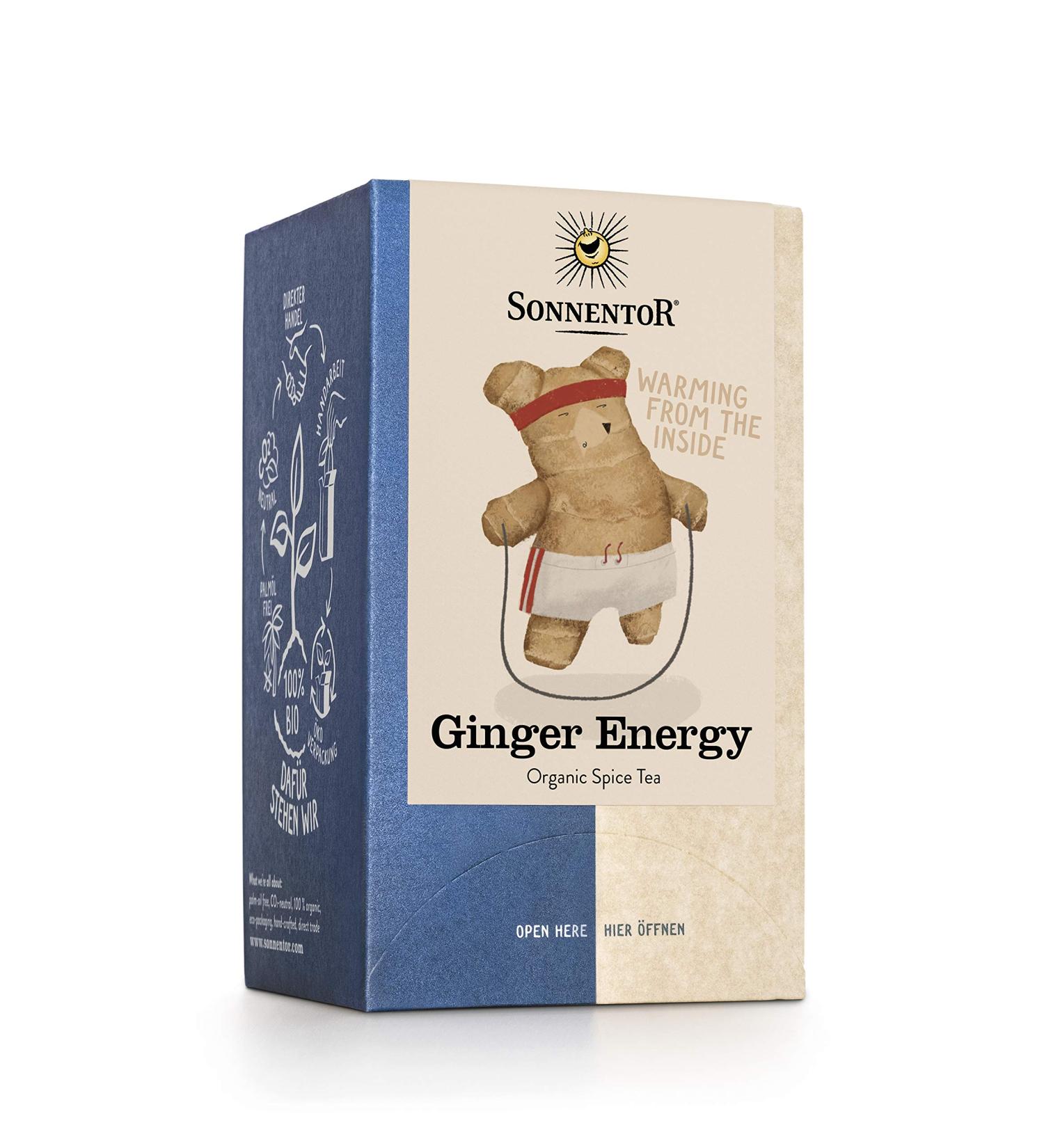 SUN GATE Sonnentor Ginger energy tea in bag 32 g Organic - Buy Online on GoSupps.com
