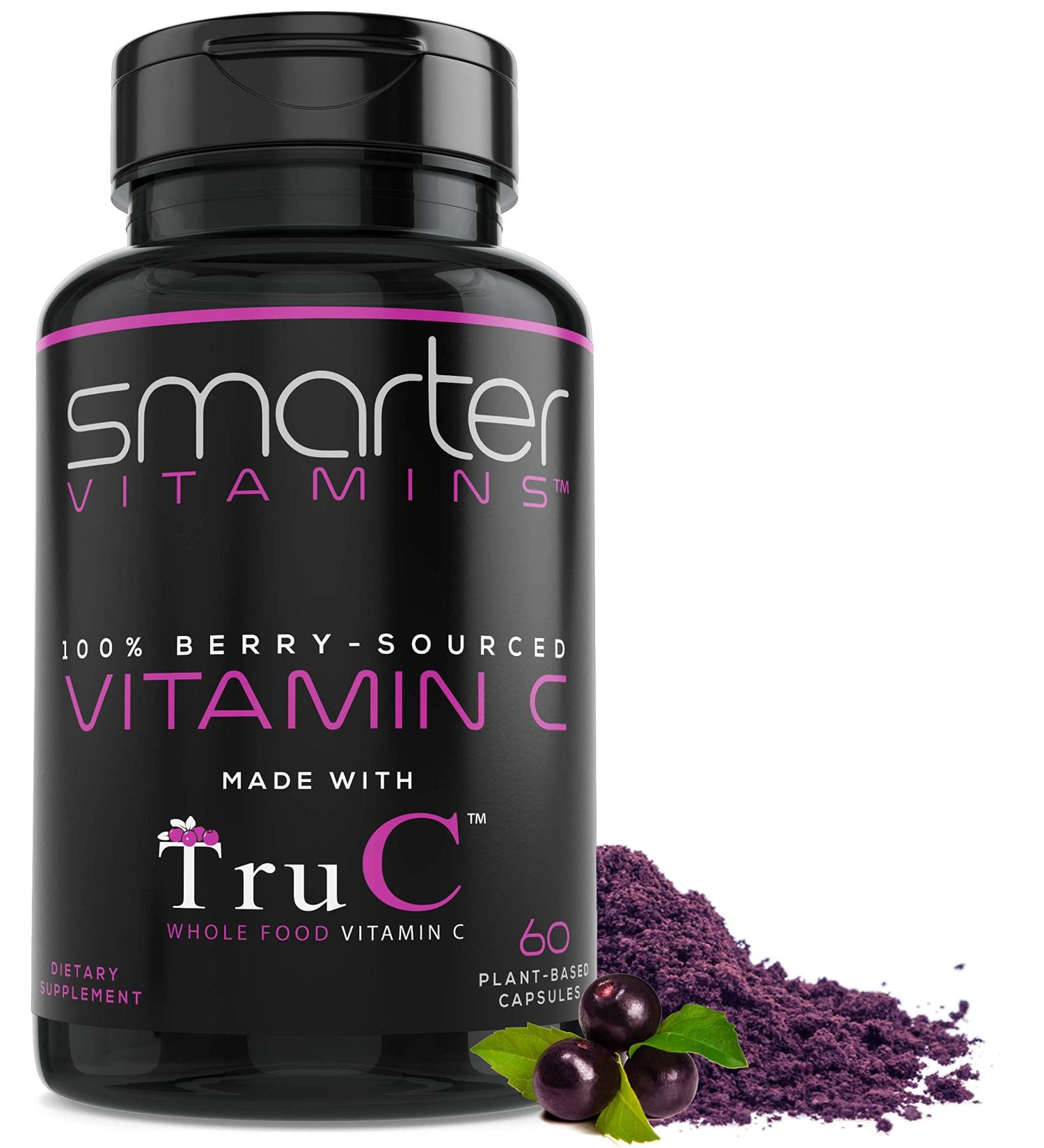 Smarter Raw Whole Food Vitamin C from Berries Premium Antioxidants Bioflavonoids & Polyphenols 60 Vegan Capsules 1 - Buy Online on GoSupps.com
