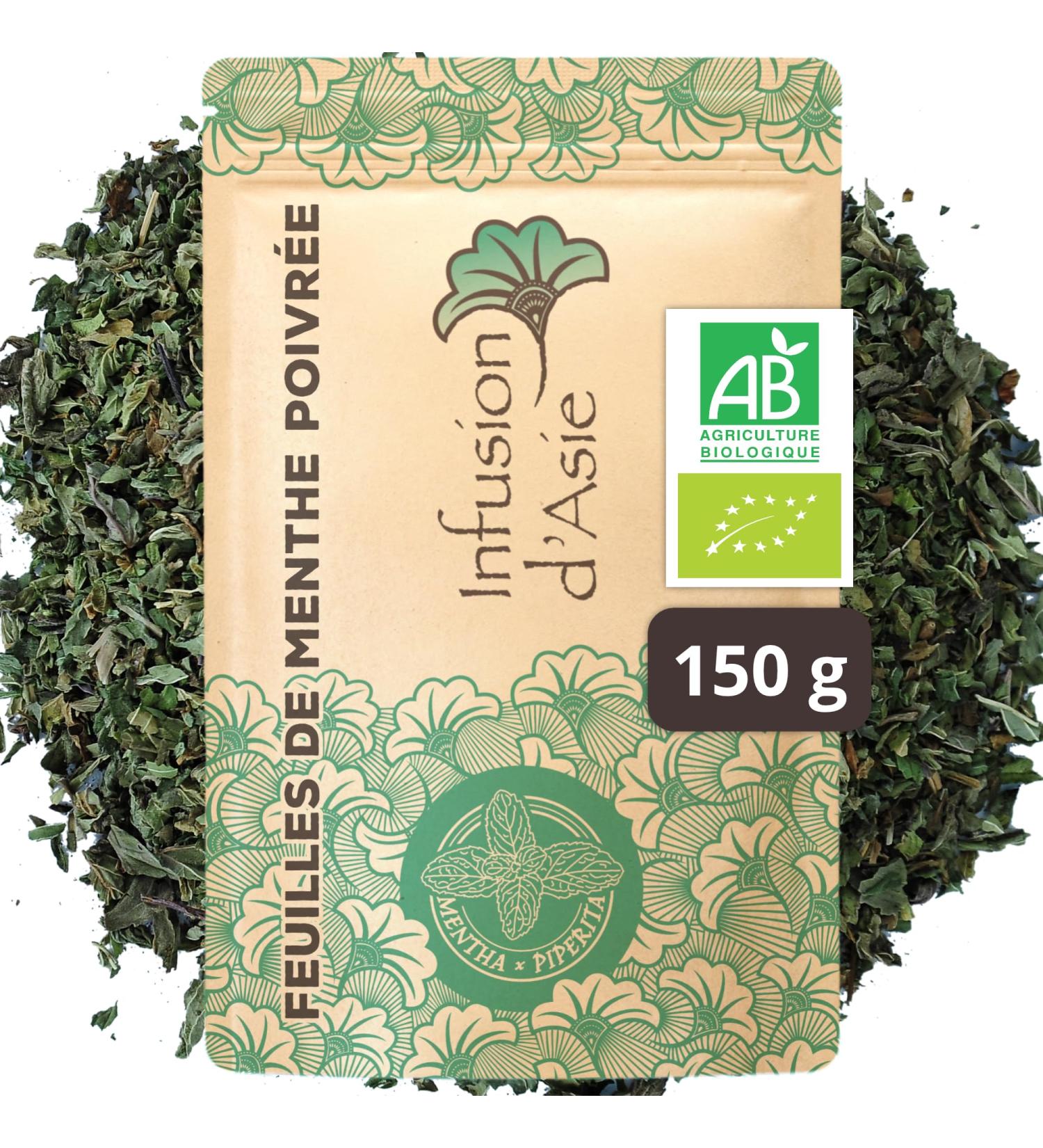 Khla - Menthe Poivr e Bio 150 g - Tisane & Infusion Bien- tre - Digestion & Fra cheur Naturelle - Chaude ou Glac e - Sachet Vrac - Feuilles H ch es - Origine gypte - Buy Online on GoSupps.com