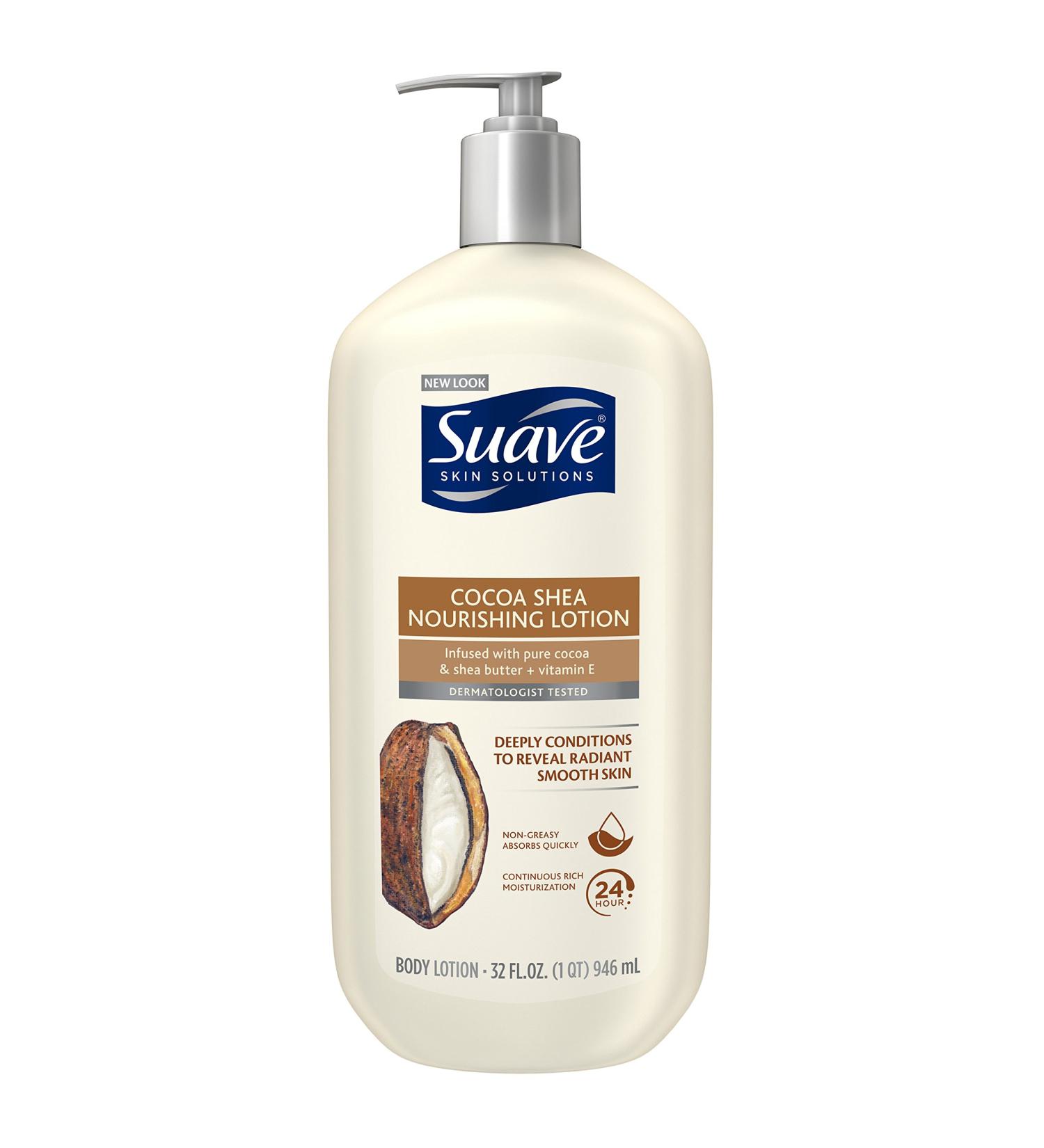 Suave Skin Solutions Body Lotion Nourishing Cocoa Butter & Shea 32 oz | Hydrating Moisturizer for Soft Skin | International Shipping - Buy Online on GoSupps.com