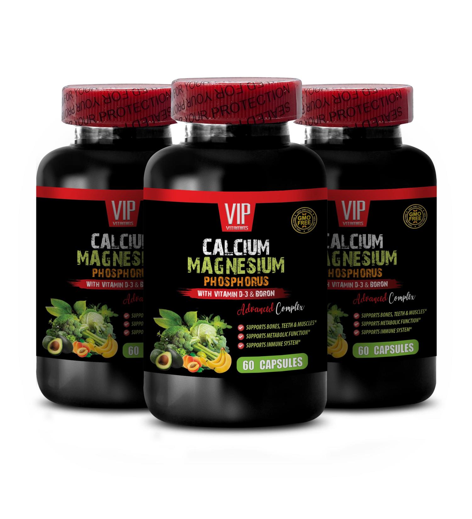 Magnesium glycinate Supplement - Calcium Magnesium Phosphorus - Phosphorus Vitamins Phosphorus for Energy Calcium Supplements for Men Calcium for Strong Bones Magnesium Pills 2 Bottles 120 Caps - Buy Online on GoSupps.com