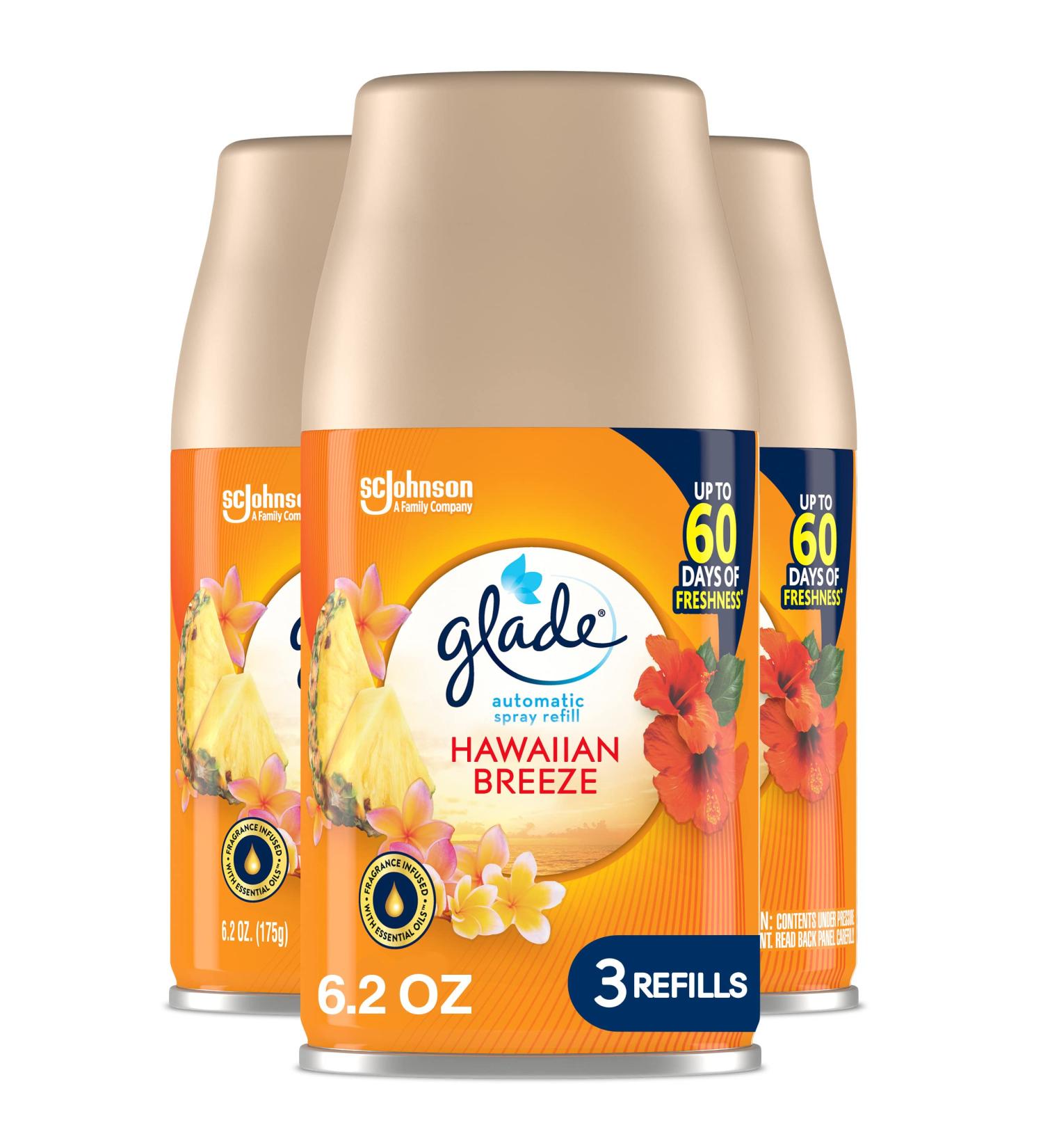 Glade Automatic Spray Refill Hawaiian Breeze 6.2 Oz 3 Count - Home and Bathroom Air Freshener - Buy Online on GoSupps.com