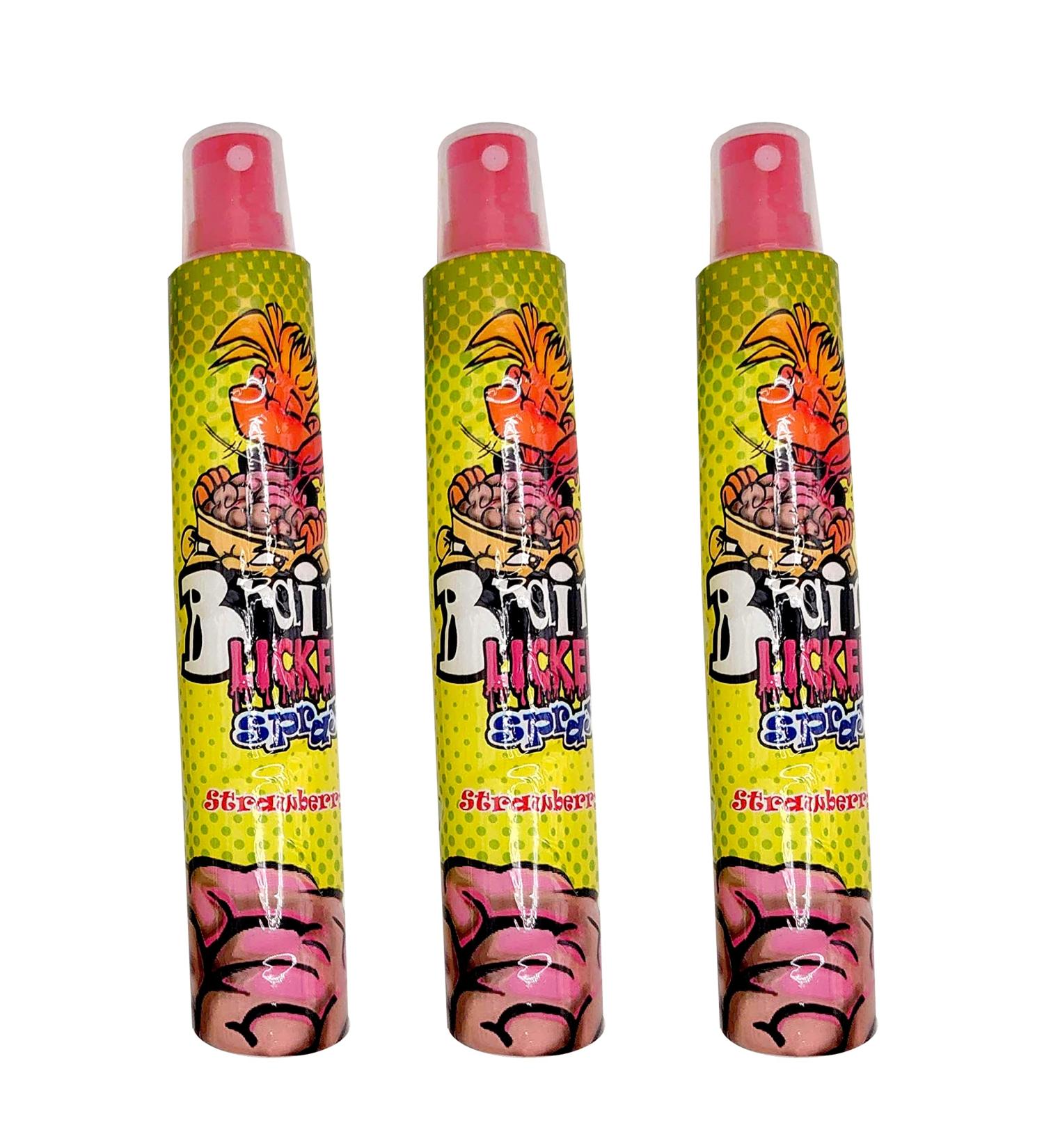 3 Pack of Sour Strawberry Brain Licker Sprays