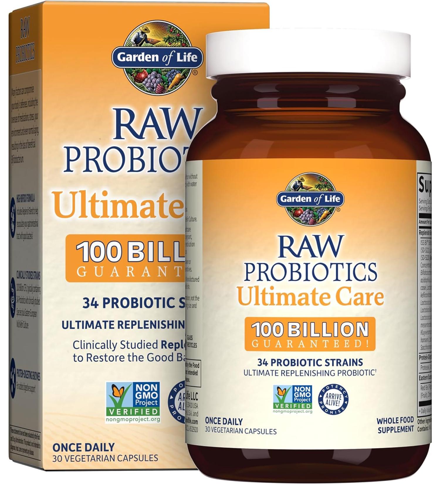Garden of Life RAW Probiotics Ultimate Care - 30 Vegetarian Capsules for Digestive Health - Buy Online on GoSupps.com