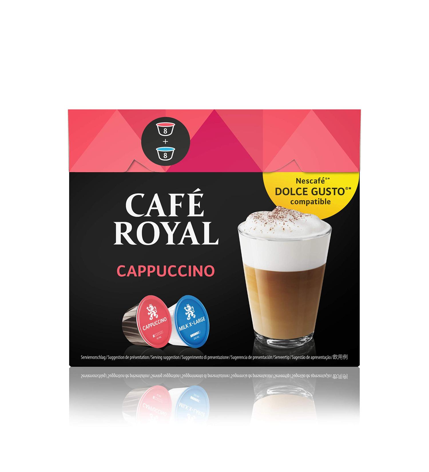 Caf Royal Cappuccino 48 pods Compatible with NESCAFE (R)* Dolce Gusto (R)* System (Pack of 3X16) - Buy Online on GoSupps.com