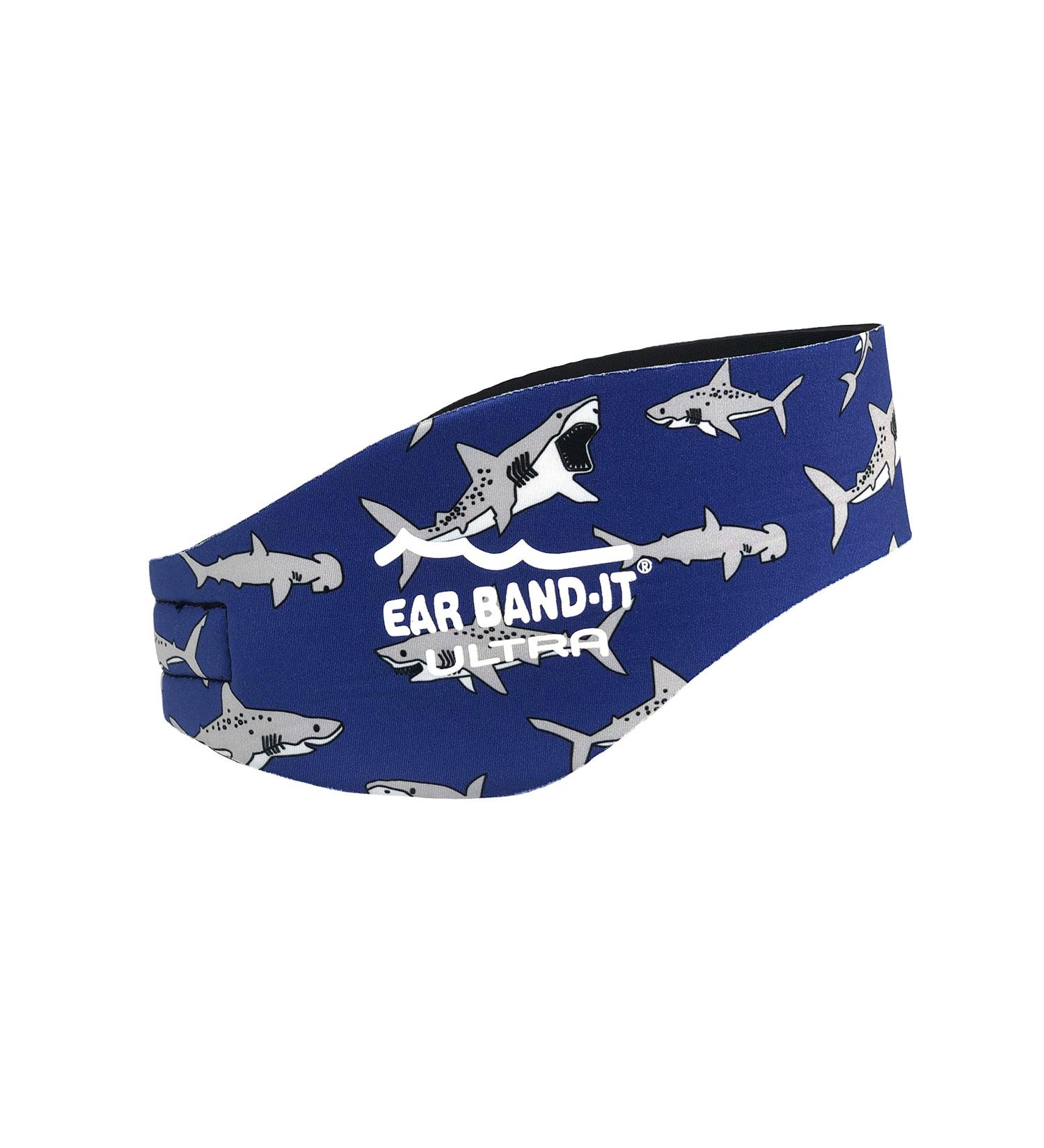 EAR BAND-IT Ultra Swimming Headband - Doctor Recommended for Kids (Medium) - Keep Water Out, Hold Earplugs Securely - Sharks Design - Buy Online on GoSupps.com