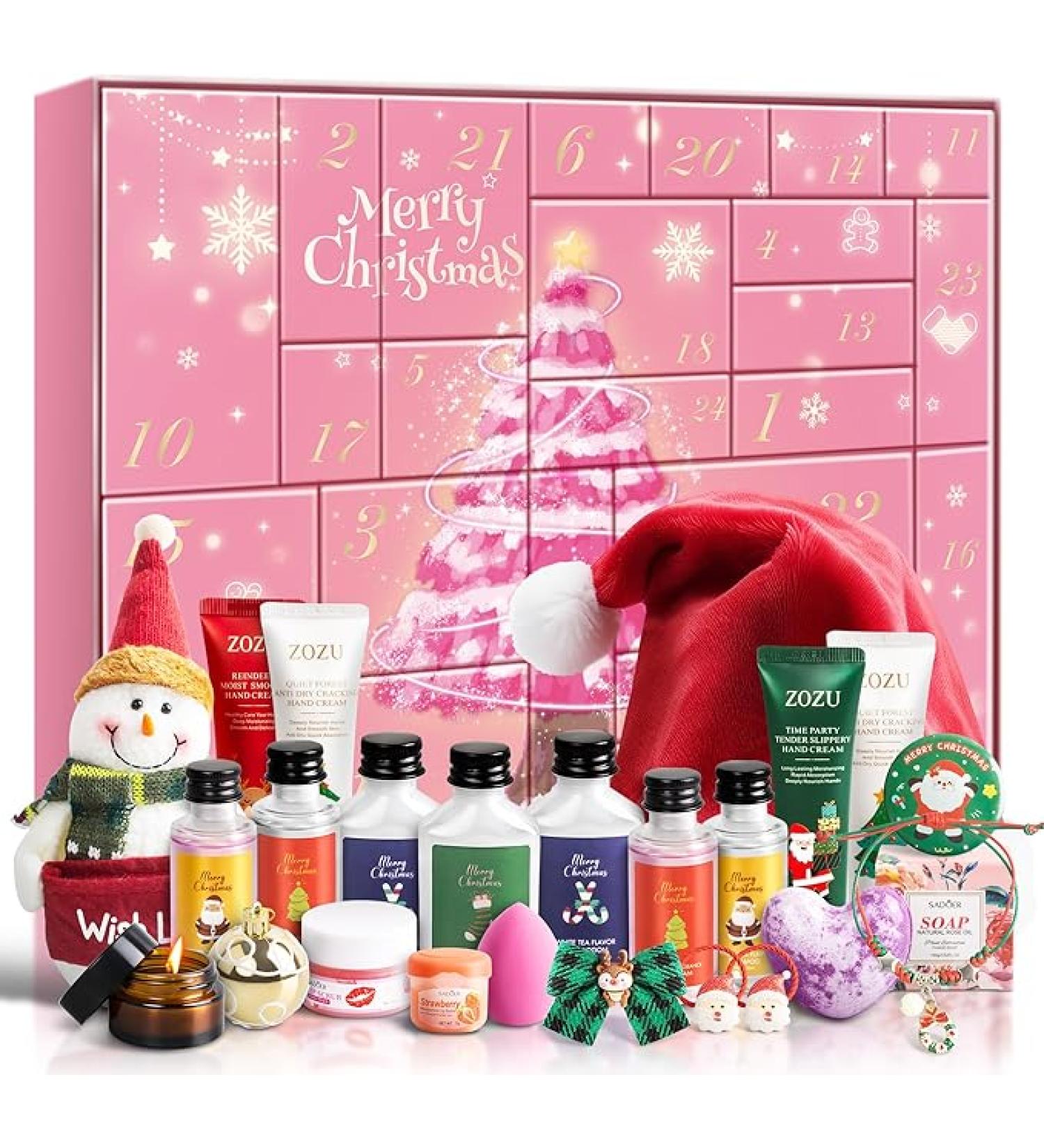 Advent Calendar 2024, 24PCS Holiday Beauty Advent Calendar, Spa Gift Set, Bath & Body Care, 24 Days of Countdown Calendar-Limited Edition Christmas Gifts Skincare Sets for Teen Girls and Women Gift (Pink) - Buy Online on GoSupps.com