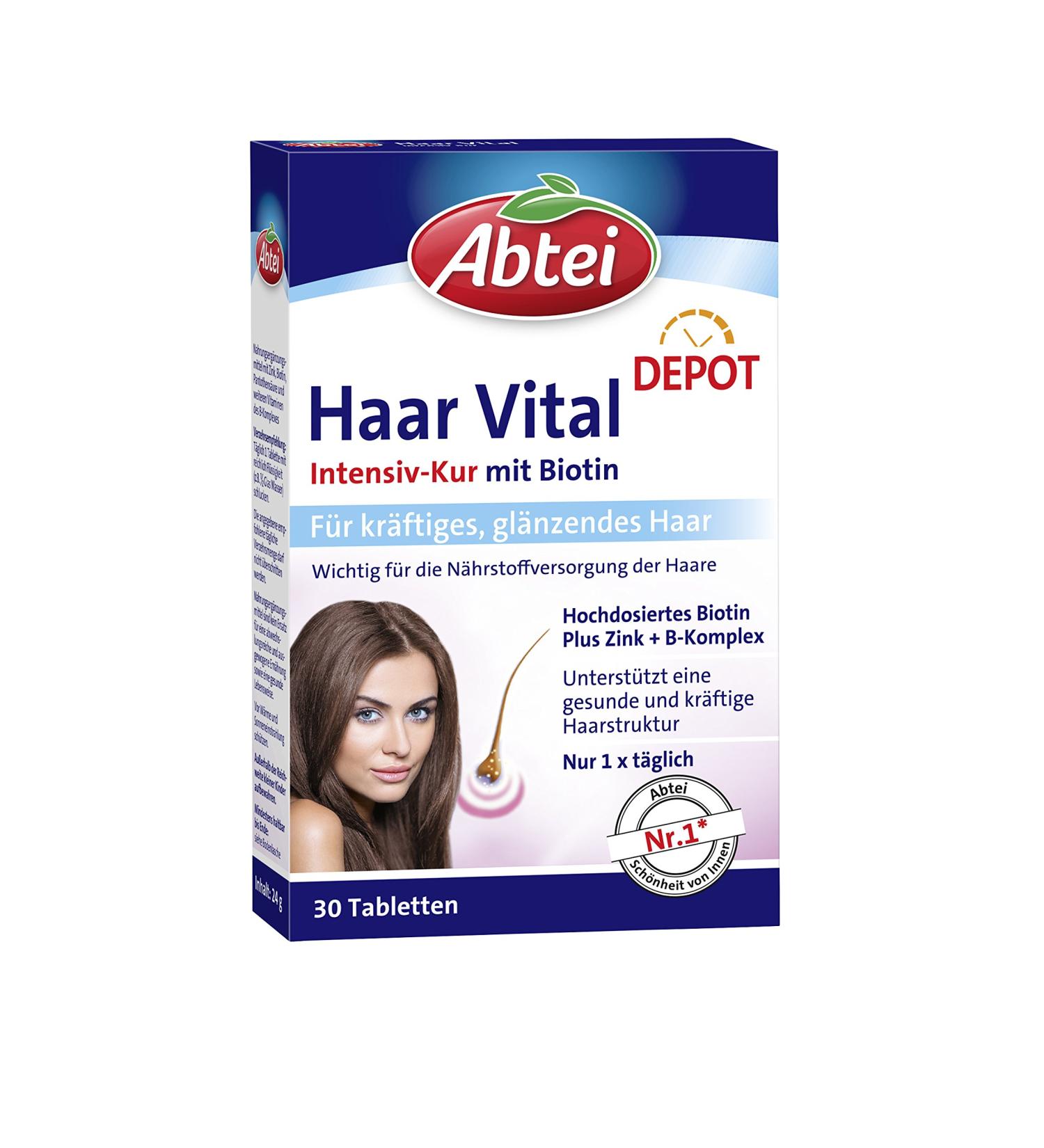 Buy Abtei Haar Vital Intensive Treatment with Biotin - 30 Tablets for Healthy Hair | International Shipping Available - Buy Online on GoSupps.com