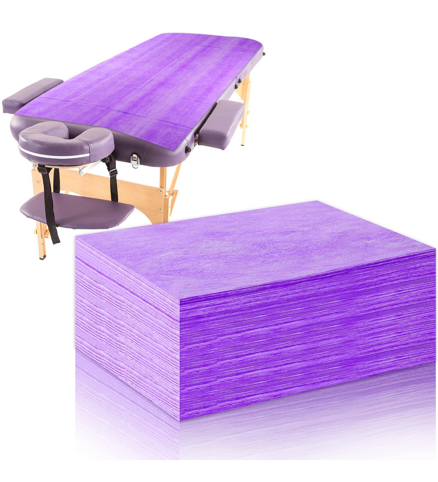 20 Pieces Disposable Waterproof Spa Massage Table Bed Cover Sheets - Purple, 31 x 71 Inches - Buy Online on GoSupps.com