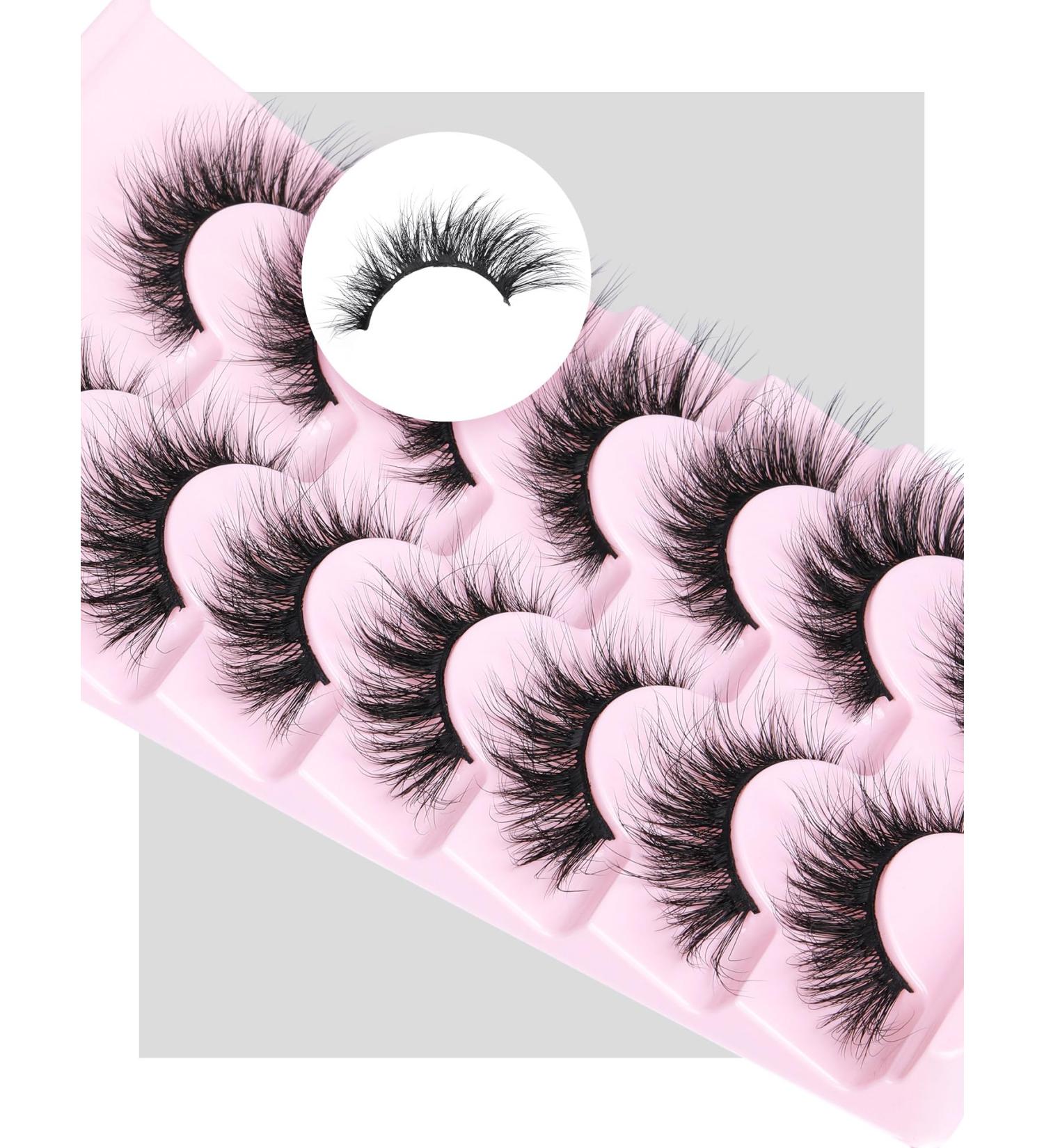 False Lashes Natural Look Wispy Lashes That Look Like Extensions Fluffy Cat Eye Lashes Lashes Fluffy D Curl Strip Fake Eyelashes Pack by Goddvenus Strip Lashes - Buy Online on GoSupps.com