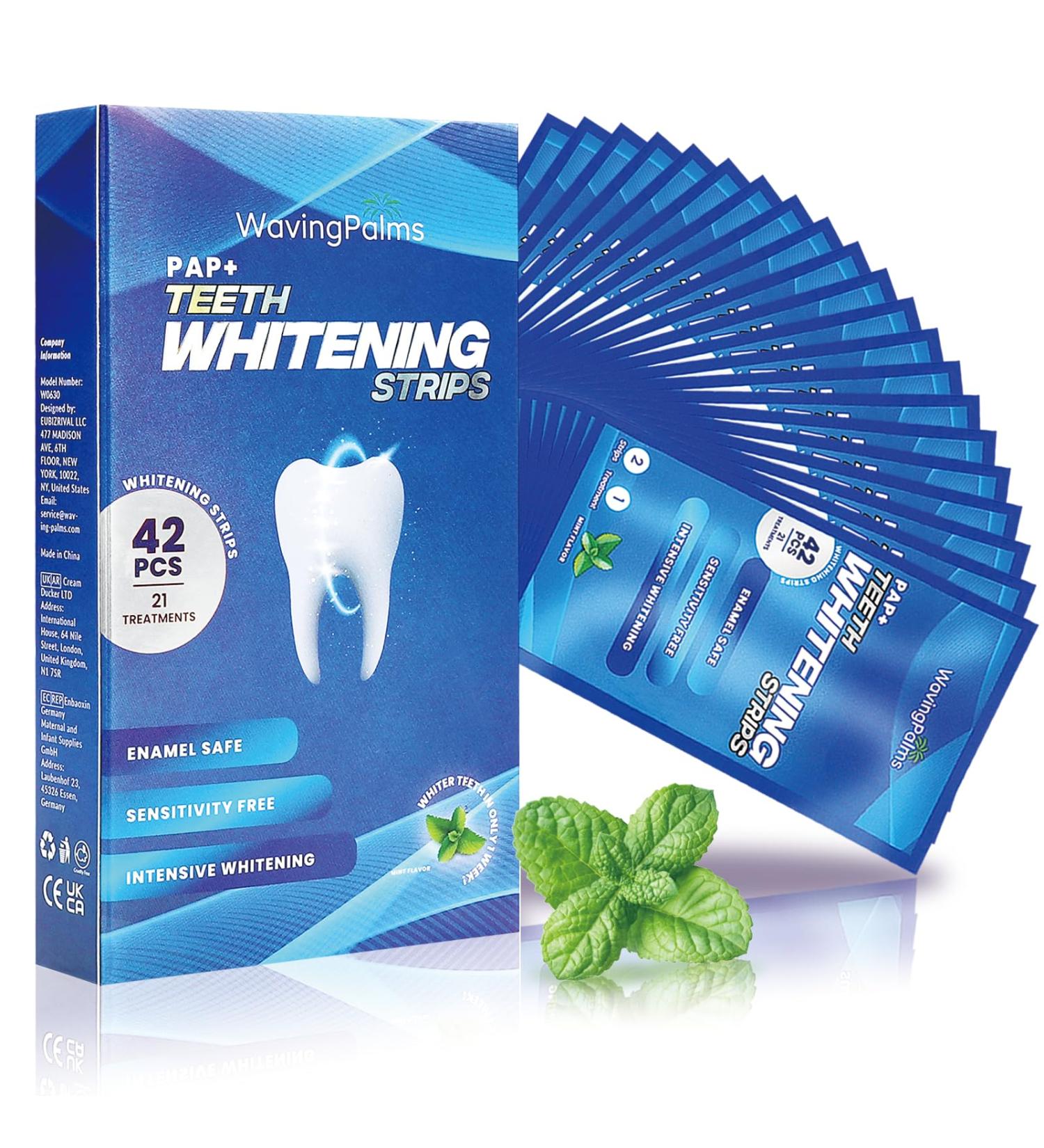 Teeth Whitening Strips:Professional Teeth Whitening Kit - 21 Applications 42 Whitening Strips Fast White Gentle on Teeth - Buy Online on GoSupps.com