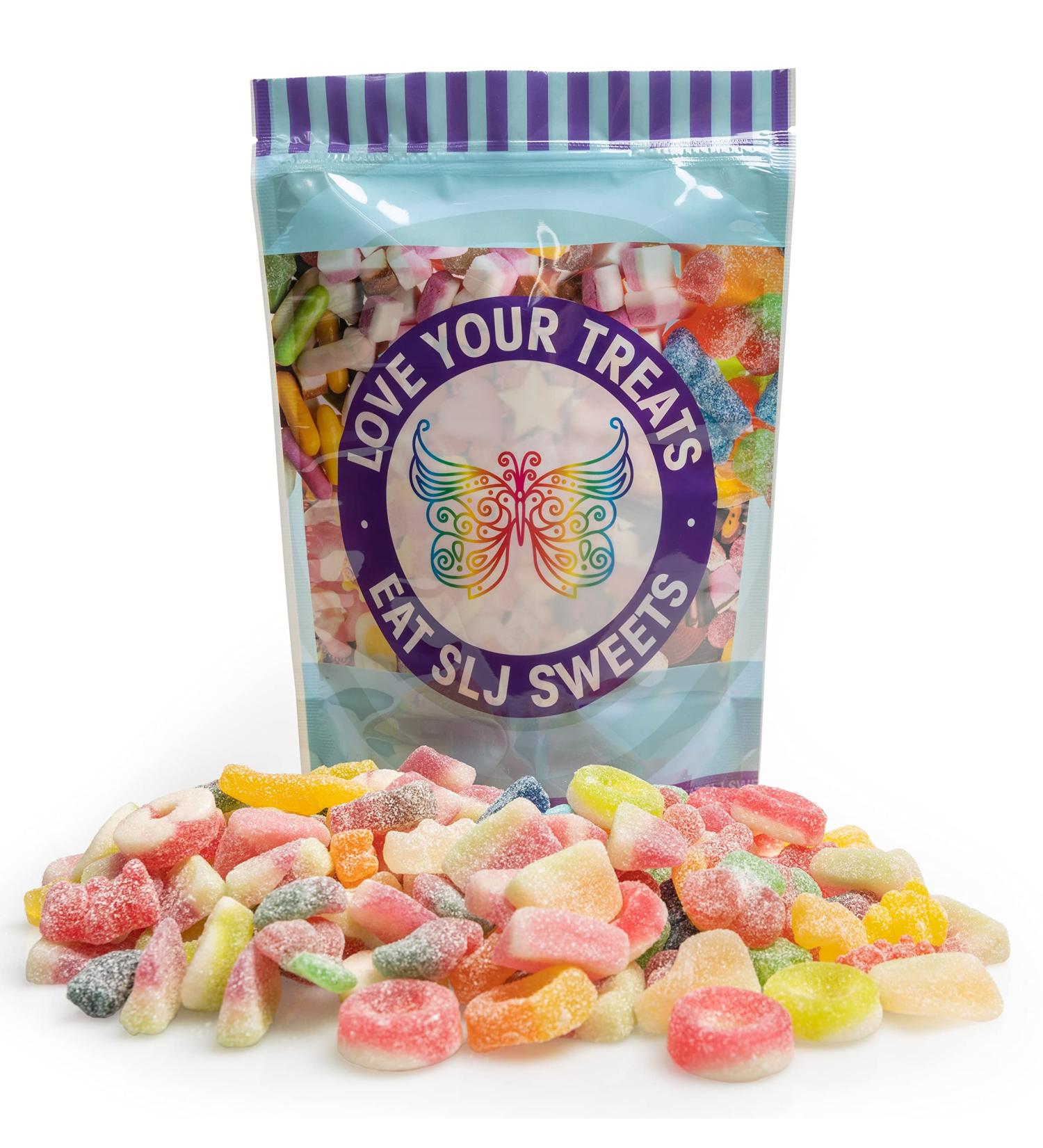 1kg Vegan Sour & Fizzy Sweet Assortment Pick n Mix Gift Bag - Large Bag of Sour Chewy Gummy Candy Jelly Treats - Halal & Vegetarian friendly - Buy Online on GoSupps.com